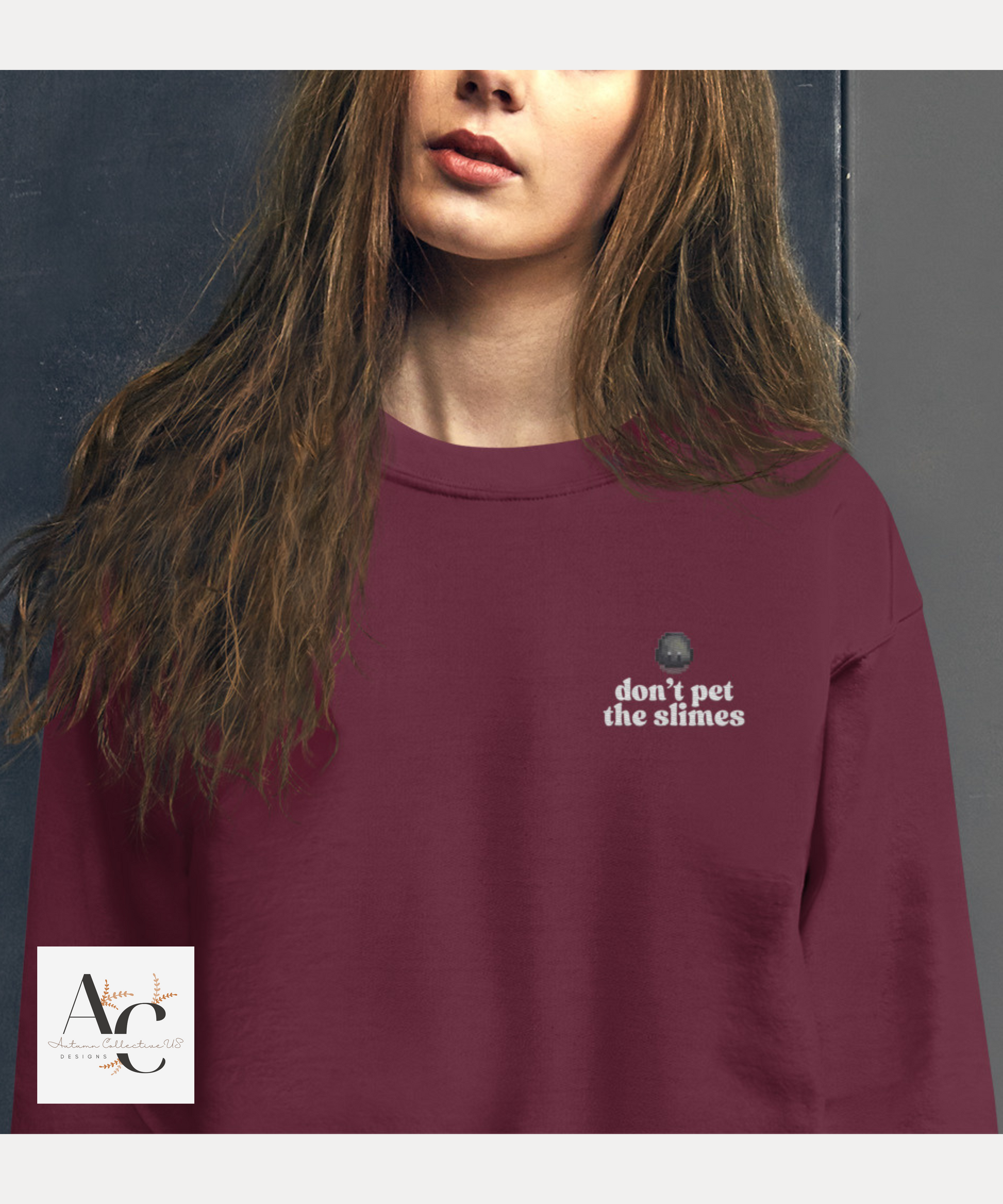 Embroidered Don't Pet The Slimes Sweatshirt