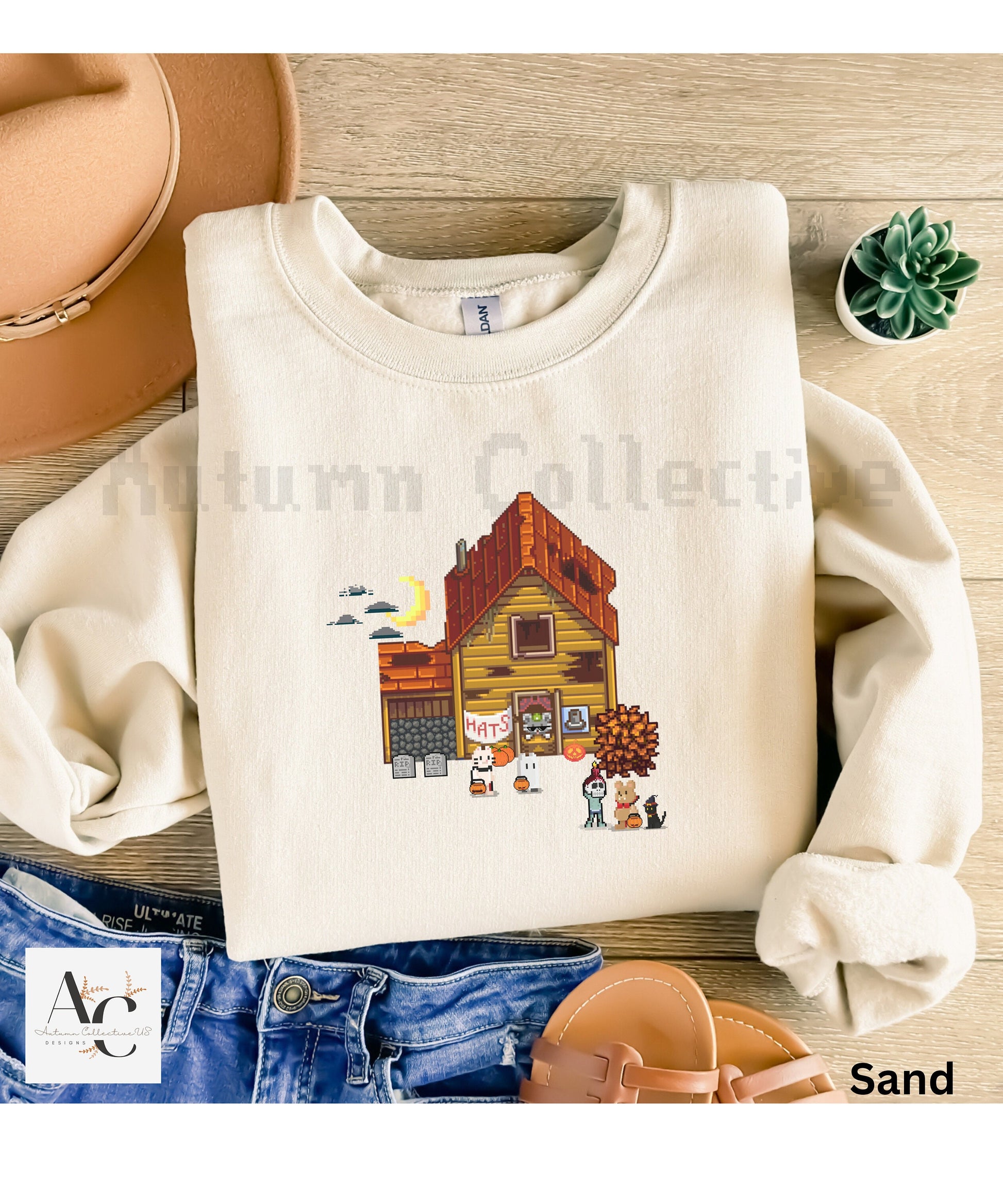 Hat Mouse Stardew Halloween Sweatshirt, Gift for Him and Her, Video Game Art, Pixel Art, Crossing, Valley, Animal, Cozy Gamer, Gamer, Merch