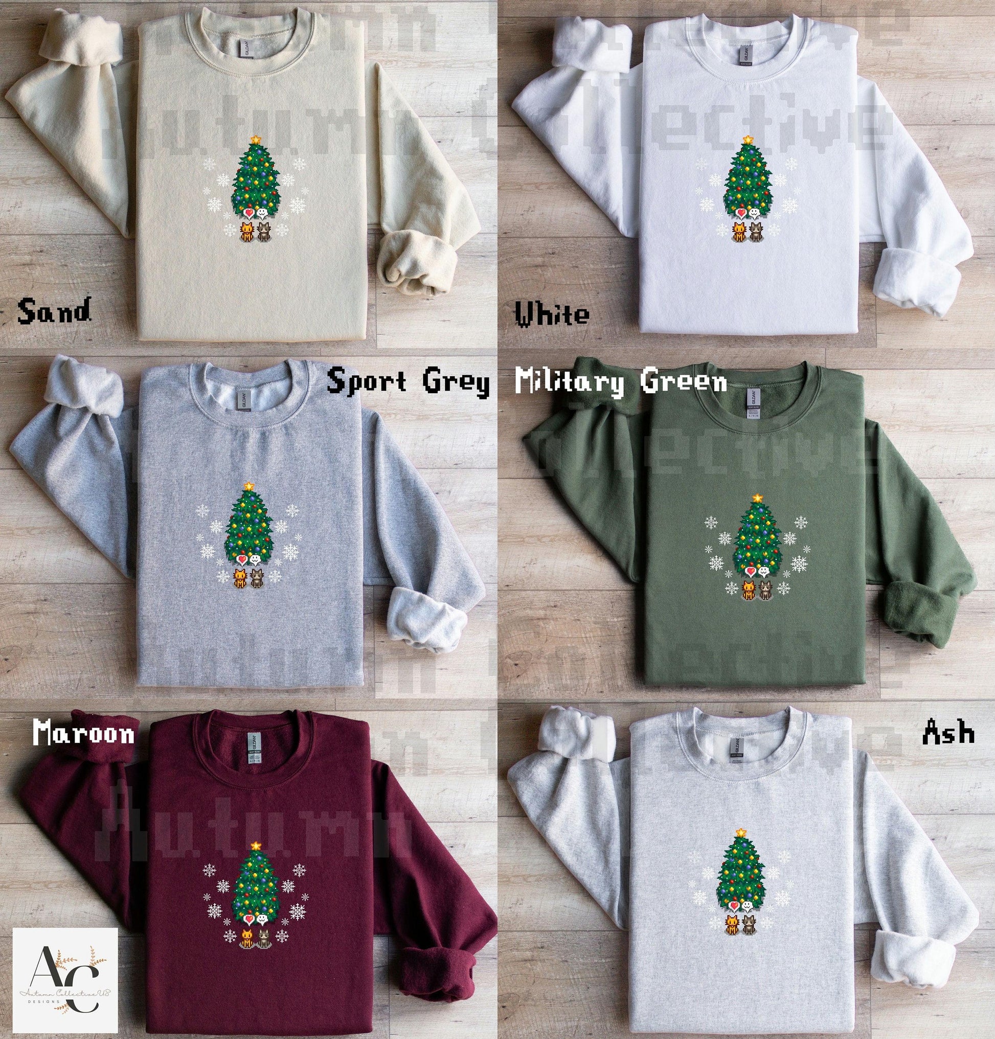 Christmas Stardew Valley Sweatshirt, Gift for Him and Her, Gift For Daughter, Video Game Art, Pixel, Crossing, 8Bit, Cat Sweater, Holiday