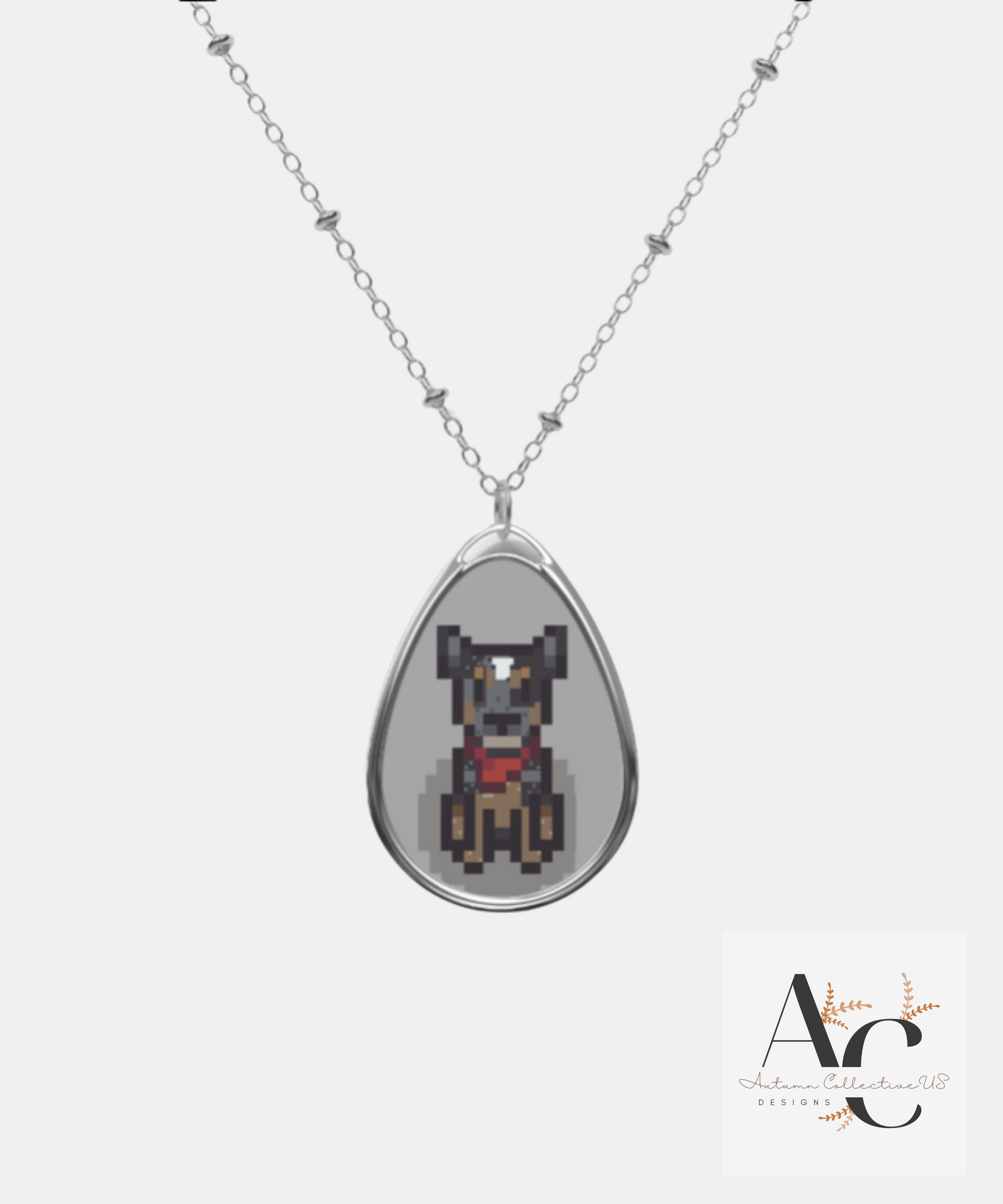 Custom Stardew Inspired Pet Oval Necklace