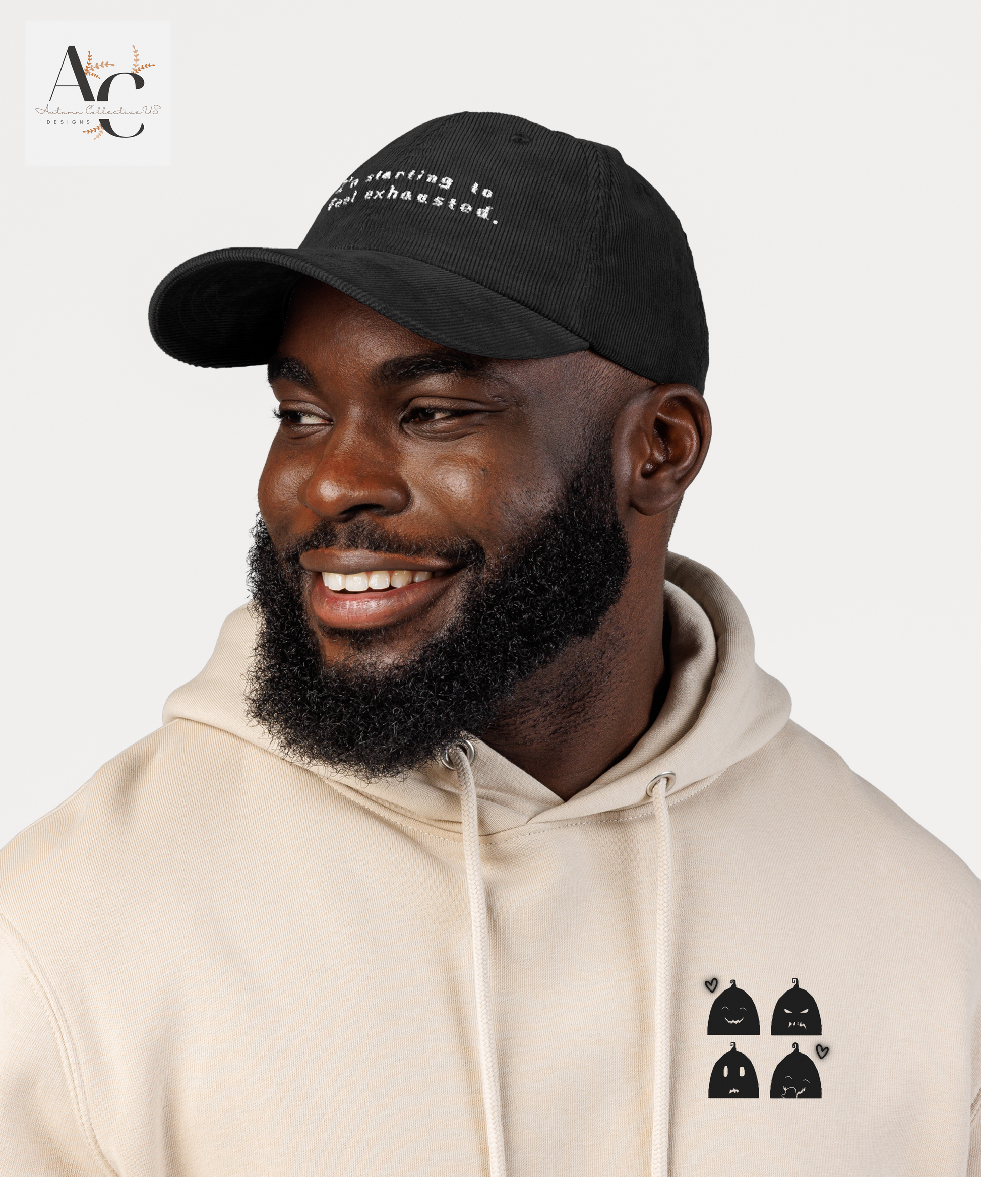 Embroidered I'm Starting to Feel Exhausted Corduroy Cap