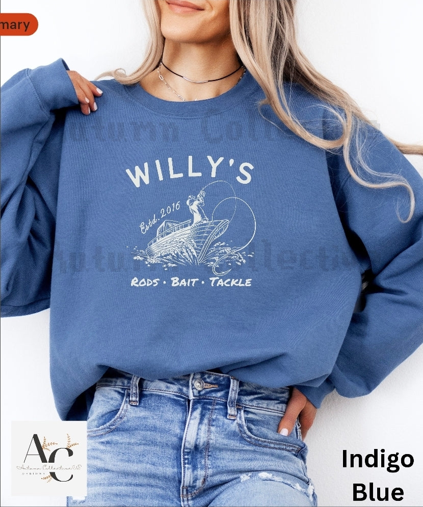 Willy's Rods, Bait, and Tackle Stardew Valley Sweatshirt