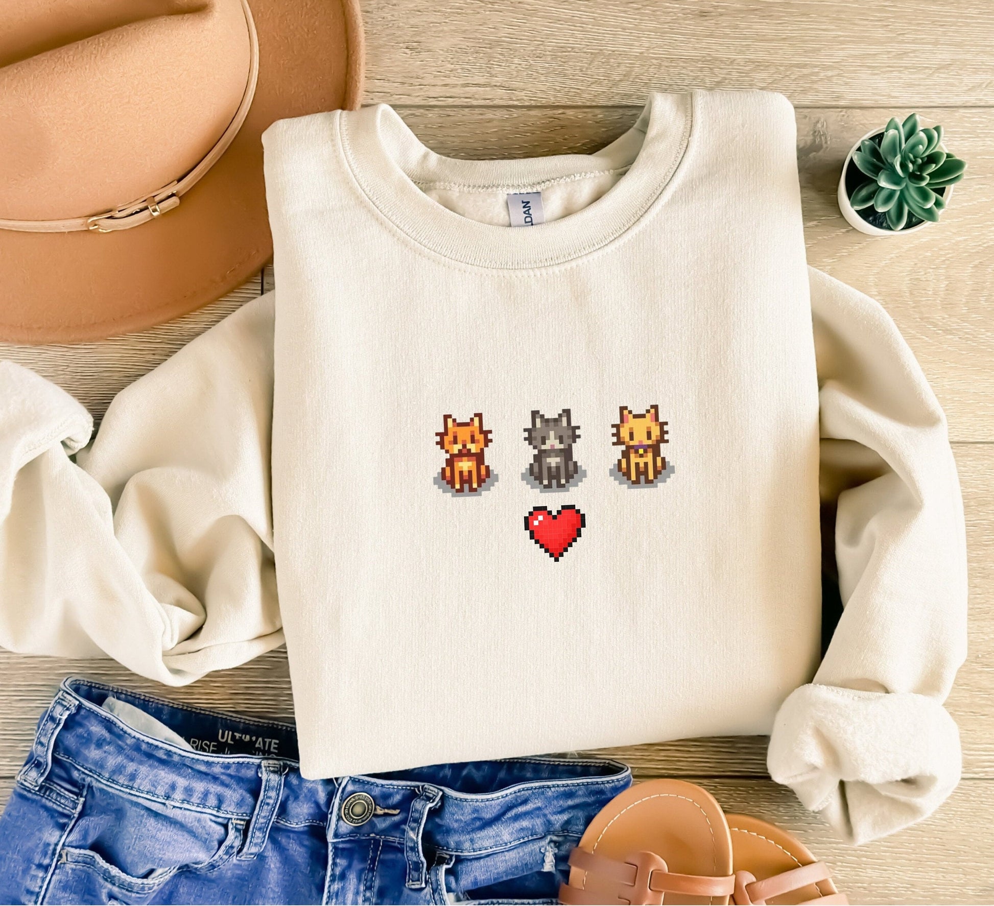Three Cat Stardew Valley Sweatshirt