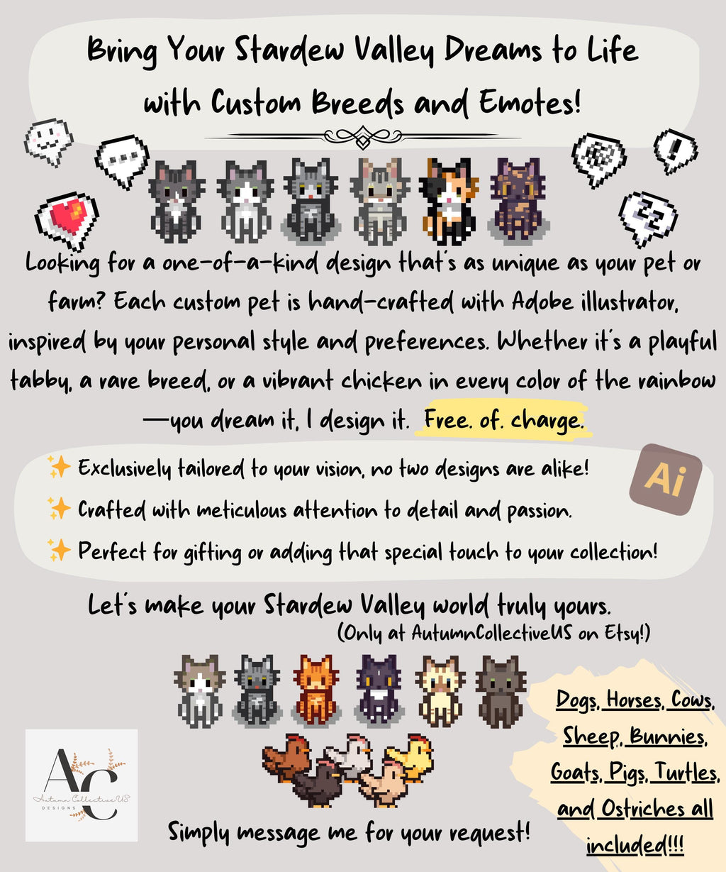 Etsy's Pick Cat Stardew Valley Sweatshirt - Custom Pets!