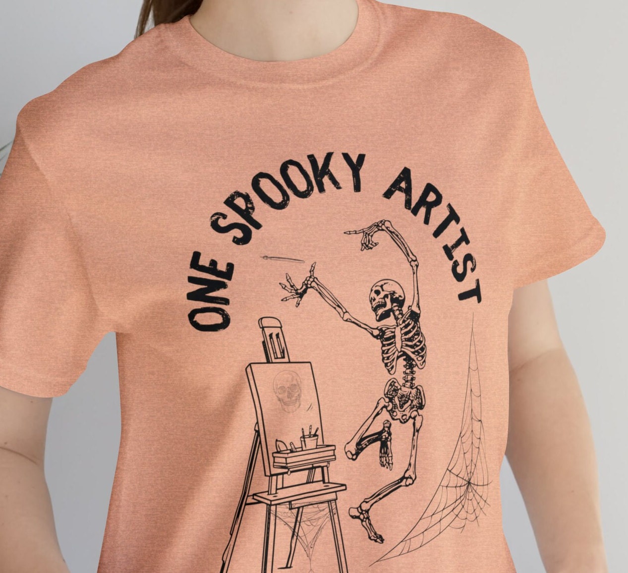 Skeleton Halloween Shirt, Gift for Her or Him, Halloween Shirt, Gift for Artist, Funny Shirt, Art Teacher Gift, Graphic Tee, Unisex