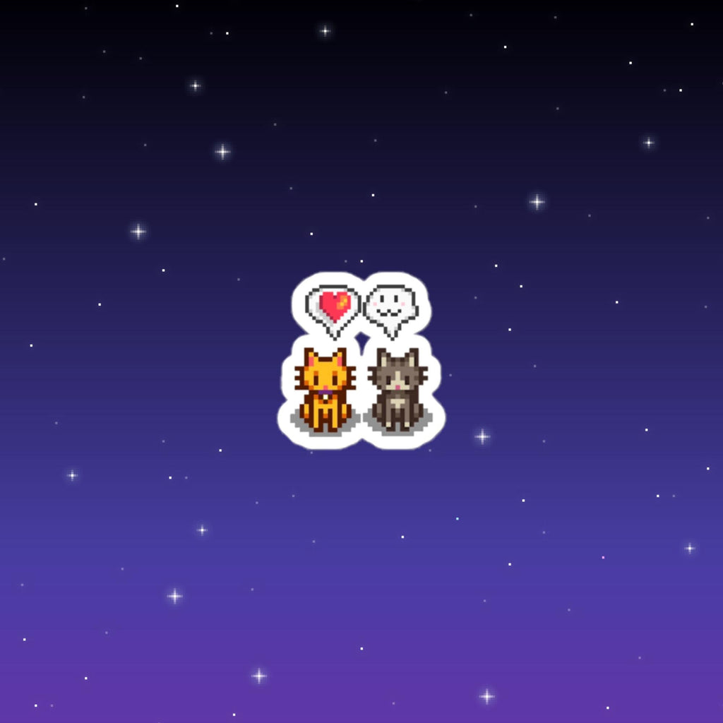 Cat Stardew Valley Sticker, Gift for Him and Her, Video Game Art, Pixel Art, Crossing, 8Bit, Valley, Animal, Cozy Gamer, Laptop Sticker