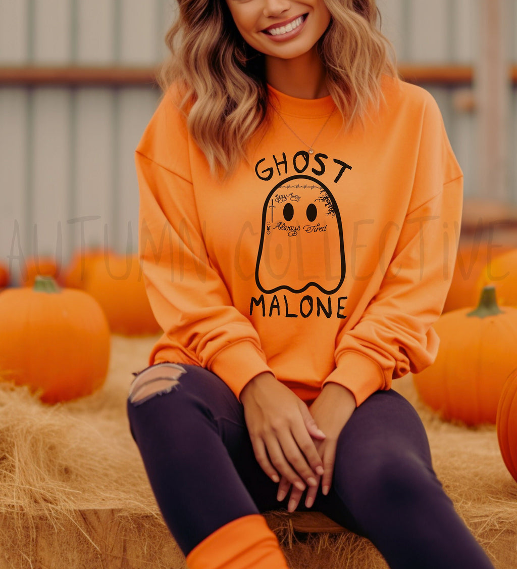 Trendy Post Sweatshirt, Malone Sweatshirt, Funny Ghost Sweatshirt, Halloween Sweatshirt, Funny Halloween Crewneck, Fall Hoodie