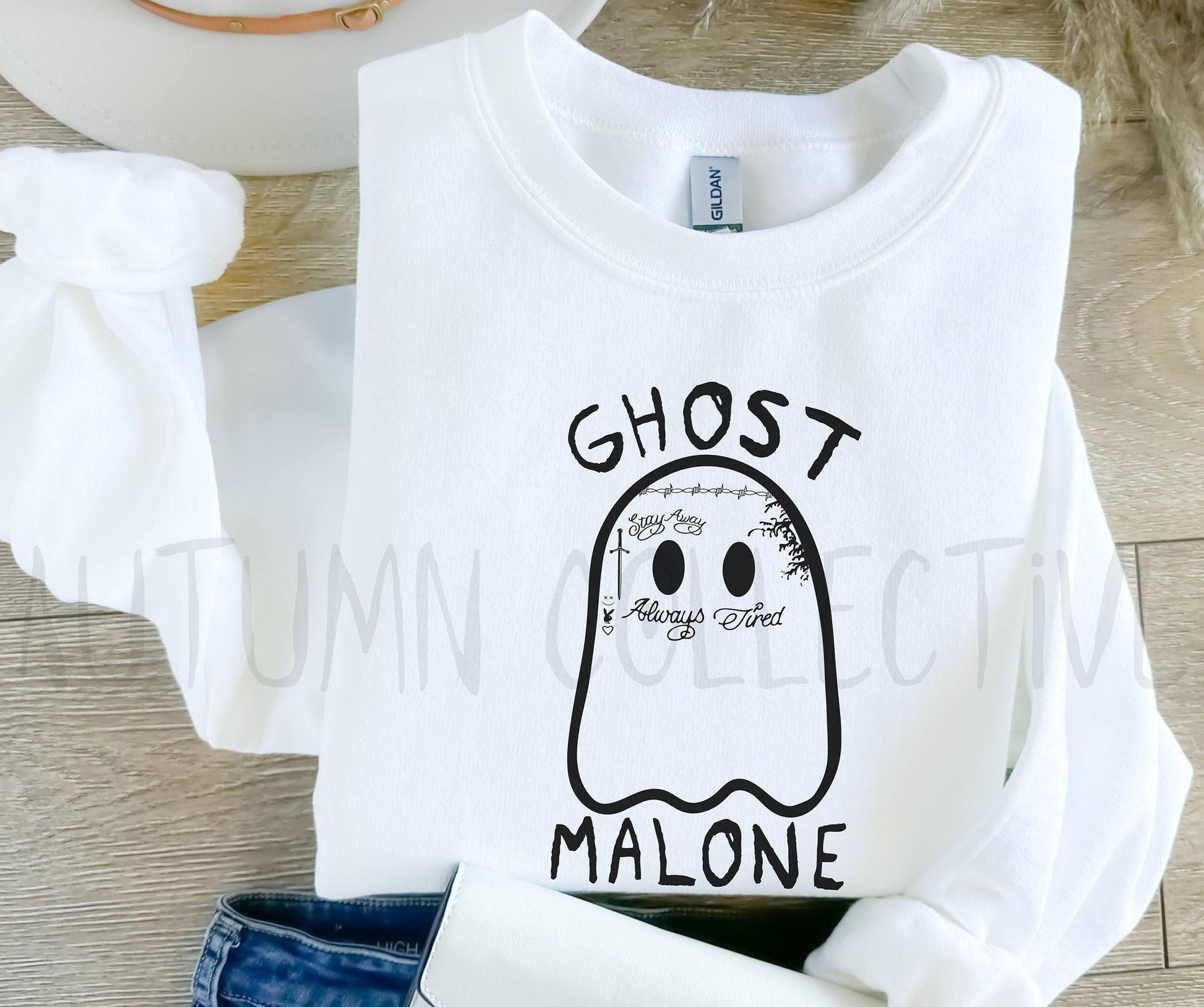 Trendy Post Sweatshirt, Malone Sweatshirt, Funny Ghost Sweatshirt, Halloween Sweatshirt, Funny Halloween Crewneck, Fall Hoodie