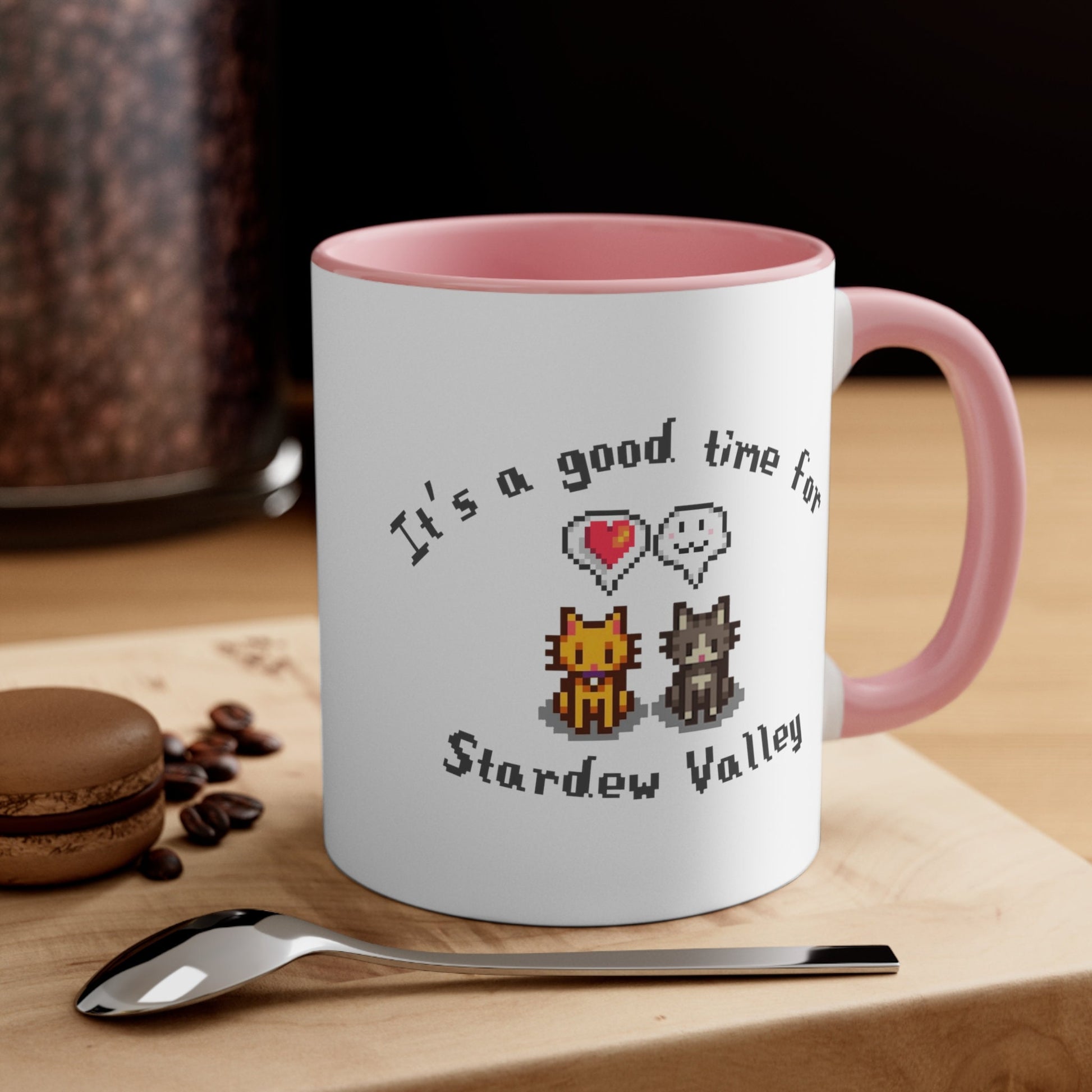 Cat Coffee Mug, Stardew Valley Mug, Gift for Her, Minimalistic Cat Gift, Birthday Gift for Gamer Girl, Cozy Gamer Mug, Cute Cat Mug, Gamer