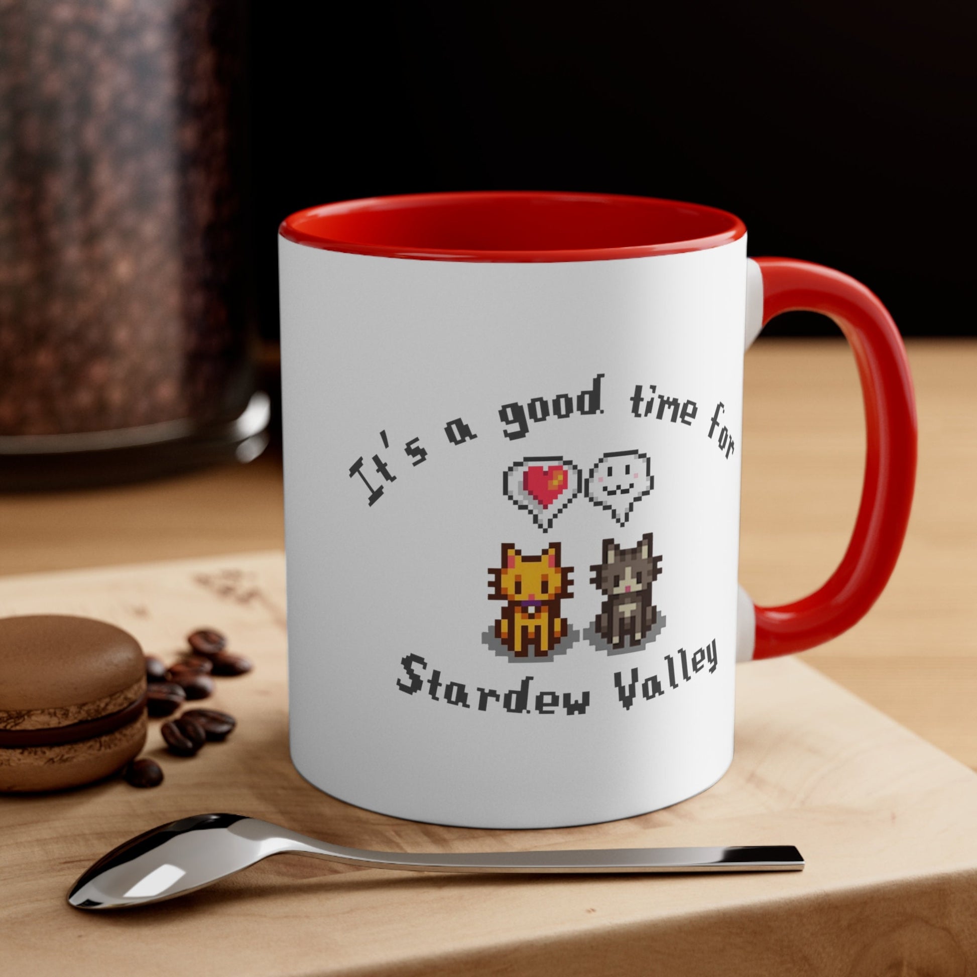 Cat Coffee Mug, Stardew Valley Mug, Gift for Her, Minimalistic Cat Gift, Birthday Gift for Gamer Girl, Cozy Gamer Mug, Cute Cat Mug, Gamer