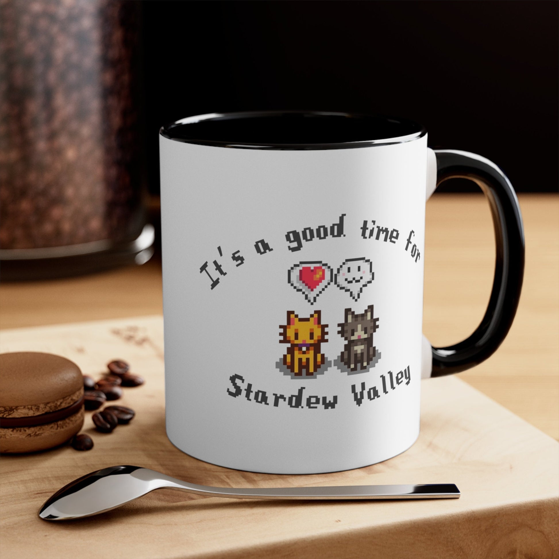 Cat Coffee Mug, Stardew Valley Mug, Gift for Her, Minimalistic Cat Gift, Birthday Gift for Gamer Girl, Cozy Gamer Mug, Cute Cat Mug, Gamer