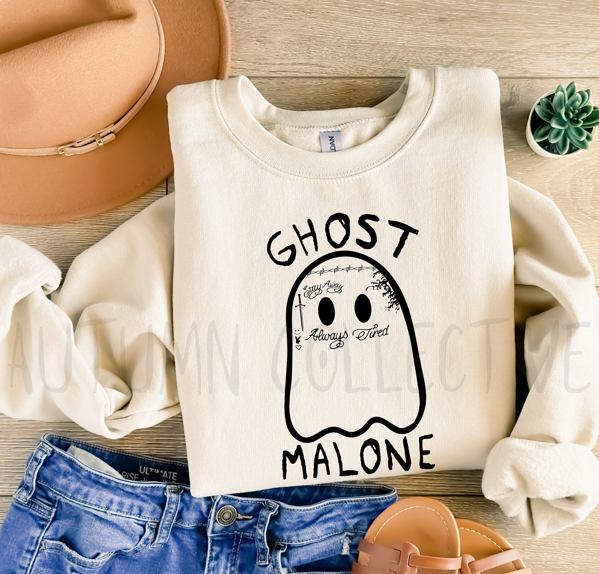 Trendy Post Sweatshirt, Malone Sweatshirt, Funny Ghost Sweatshirt, Halloween Sweatshirt, Funny Halloween Crewneck, Fall Hoodie