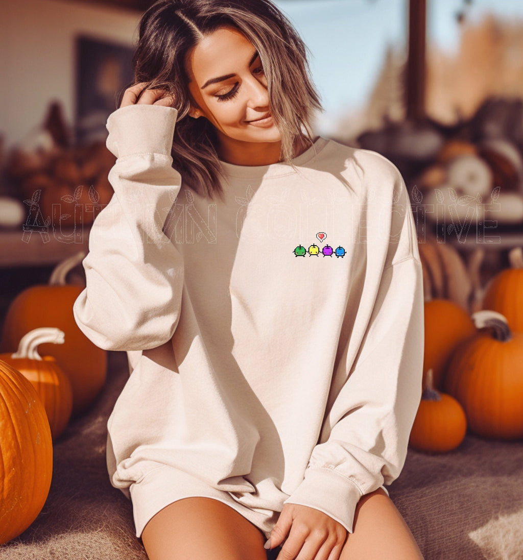 Original Junimo Stardew Valley Sweatshirt, Gift for Him and Her, Video Game Art, Pixel Art, Cozy Gamer Merch, Junimo Jumper, Gift for Gamer