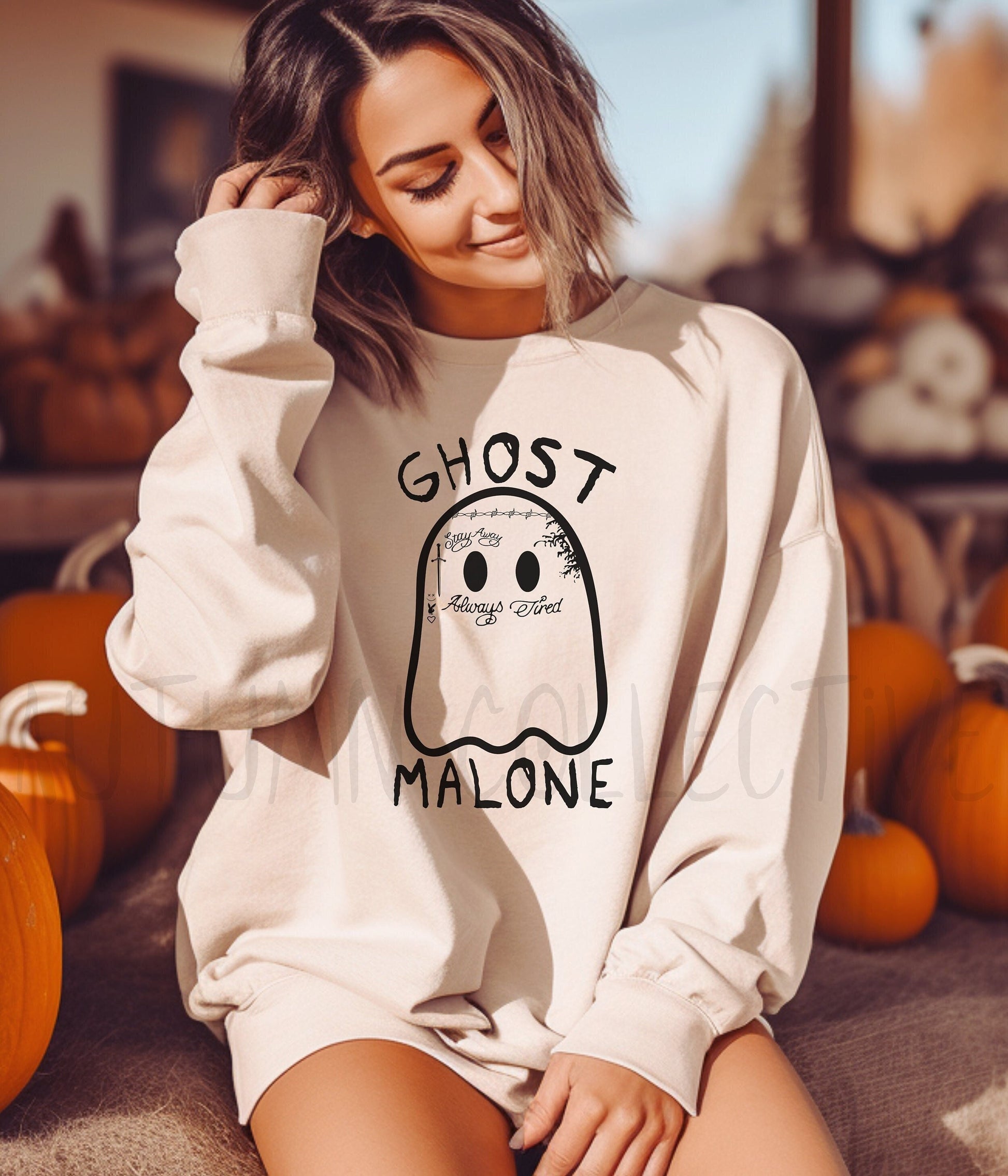 Trendy Post Sweatshirt, Malone Sweatshirt, Funny Ghost Sweatshirt, Halloween Sweatshirt, Funny Halloween Crewneck, Fall Hoodie