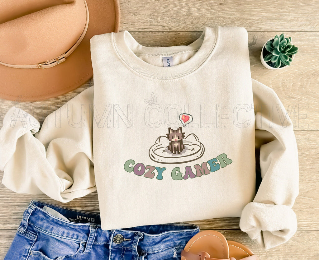 Cozy Gamer Stardew Valley Sweatshirt, Gift for Him and Her, Crossing, Animal, Moon, Harvest, Gamer Girl, Farming Simulator, Indie Farming