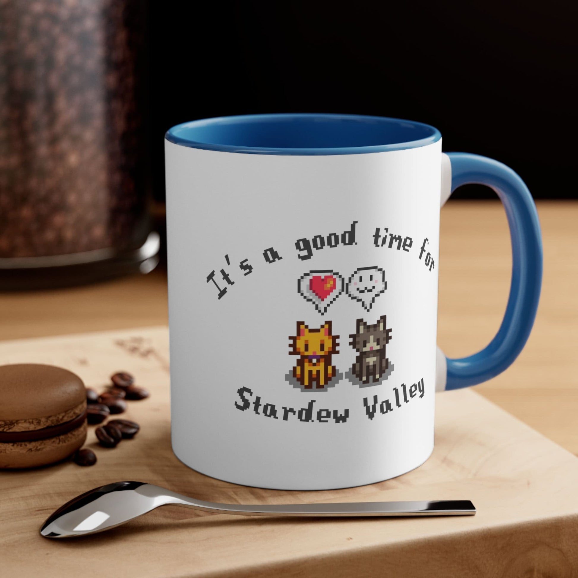 Cat Coffee Mug, Stardew Valley Mug, Gift for Her, Minimalistic Cat Gift, Birthday Gift for Gamer Girl, Cozy Gamer Mug, Cute Cat Mug, Gamer