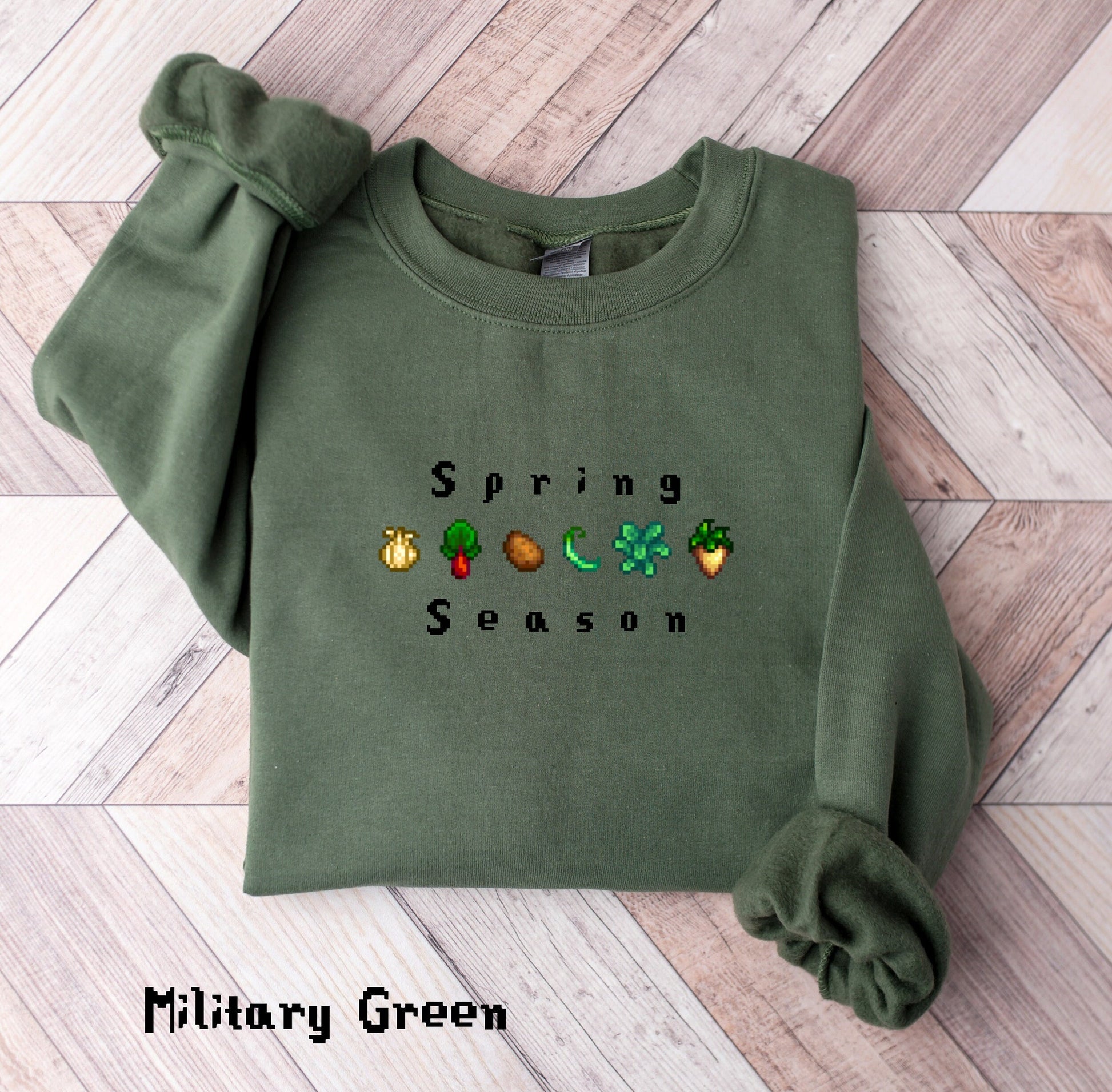 Spring Season Stardew Valley Sweatshirt, Gift for Him and Her, Spring Crops, Cozy Gamer, Pixel Videogame Tee, Unisex Tshirt, Crops T Shirt
