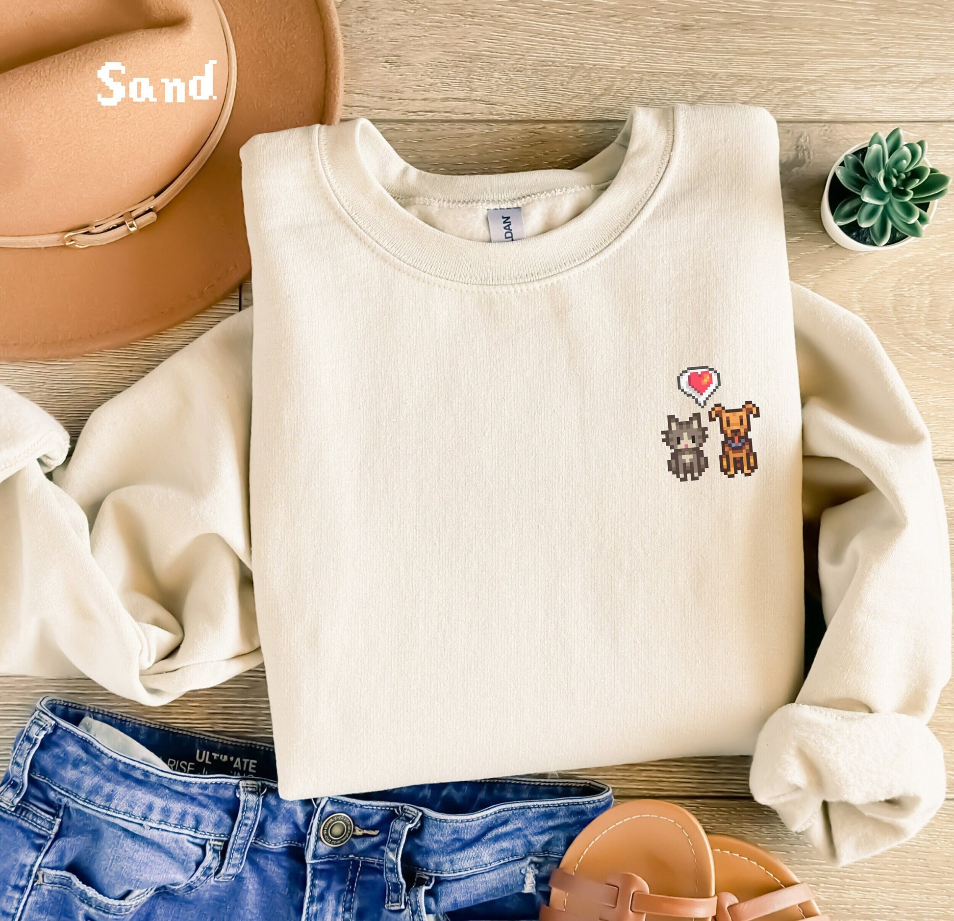 Cat and Dog Stardew Valley Sweatshirt, Gift for Him and Her, Animal Shirt, Crossing, Cozy Gamer, Veterinarian, Gamer, Fur Baby, Videogame
