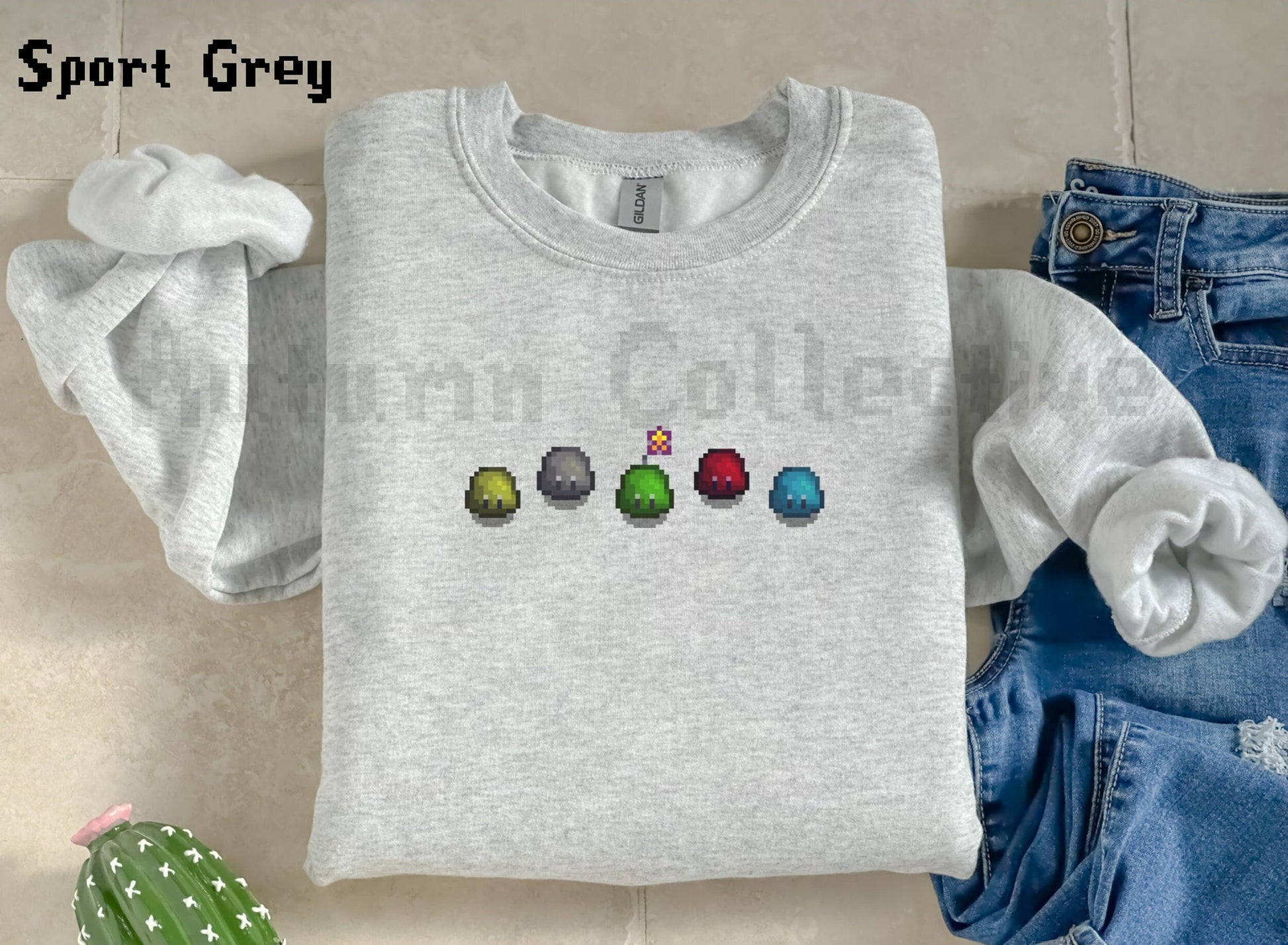 Slime Stardew Valley Sweatshirt, Gift for Him and Her, Video Game Art, Indie Game Tshirt, Cozy Gamer, Gaming Merch, Gift for Gamer, 8Bit Art