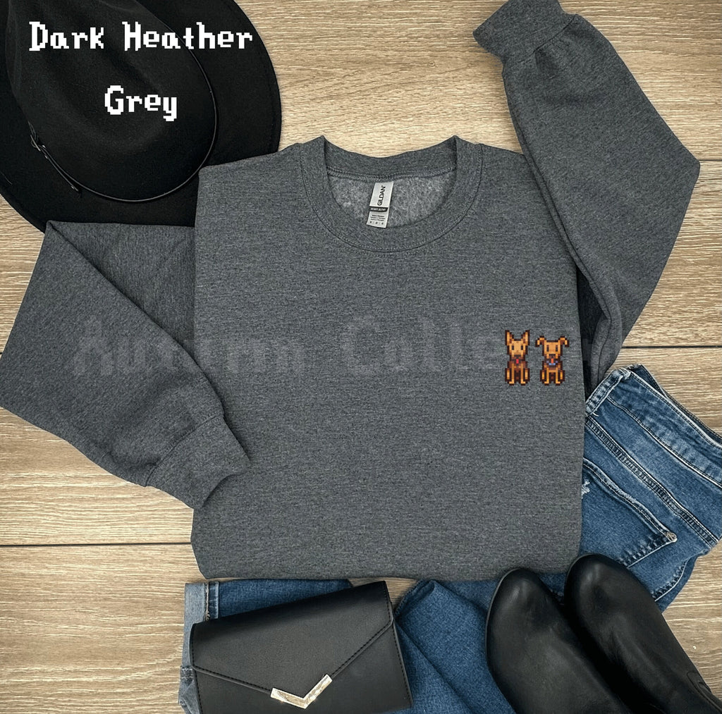 Dog Stardew Valley Sweatshirt, Gift for Him and Her, Video Game Art, Pixel Art, Crossing, 8Bit, Valley, Animal, Cozy Gamer, Gaming