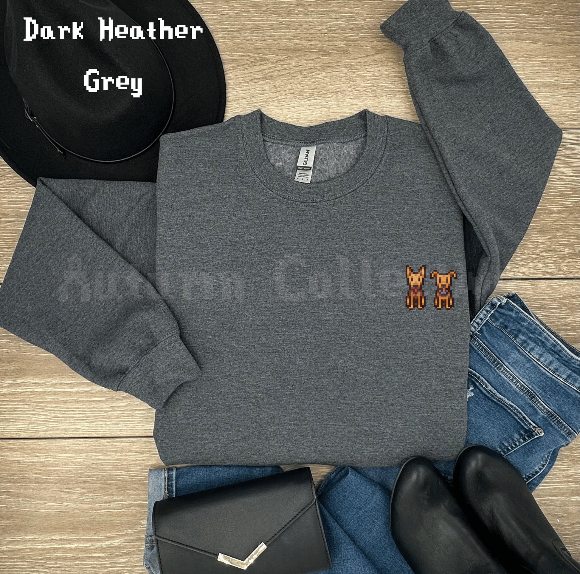 Dog Stardew Valley Sweatshirt, Gift for Him and Her, Video Game Art, Pixel Art, Crossing, 8Bit, Valley, Animal, Cozy Gamer, Gaming
