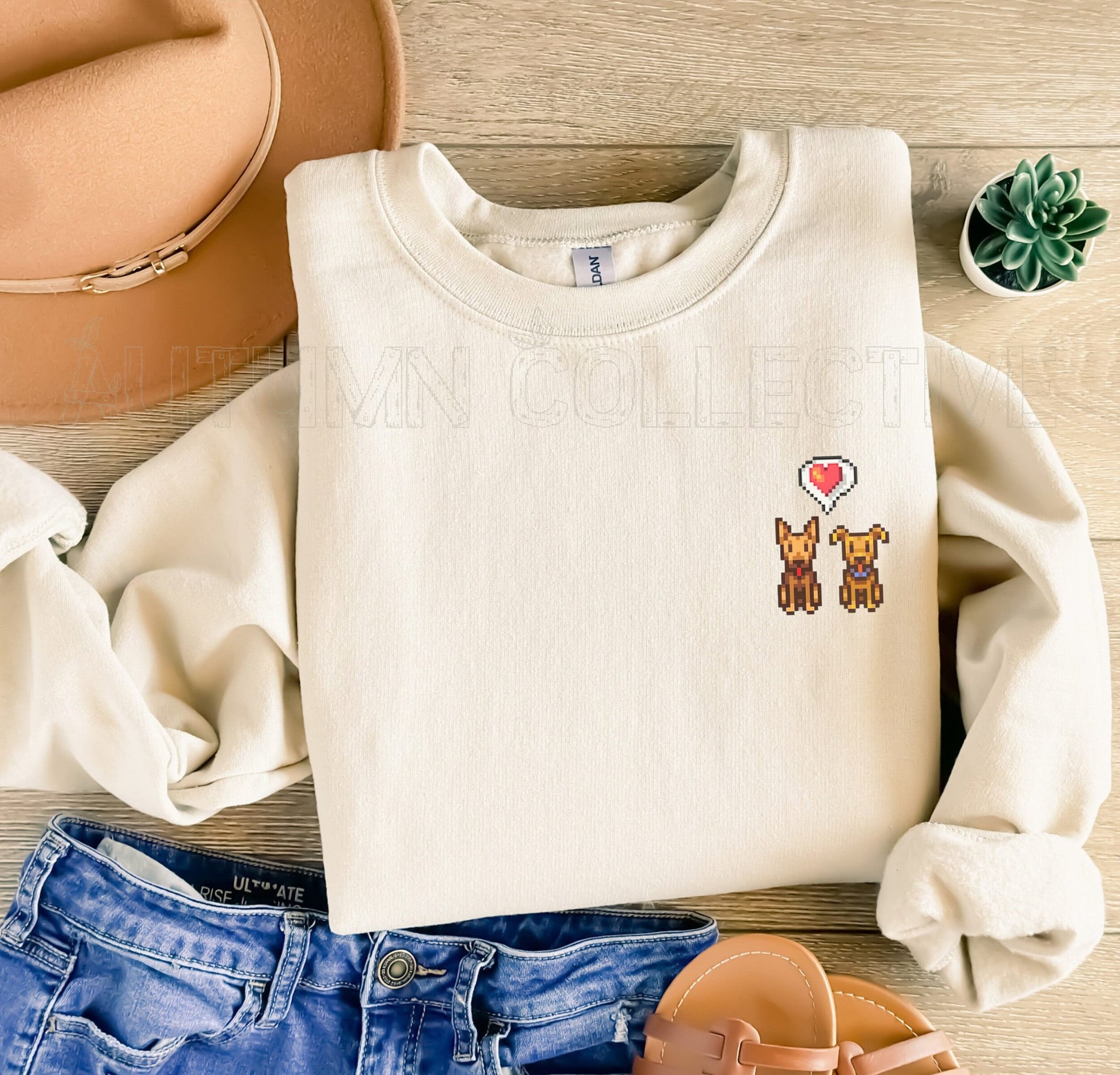 Dog Stardew Valley Sweatshirt, Gift for Him and Her, Video Game Art, Pixel Art, Crossing, 8Bit, Valley, Animal, Cozy Gamer, Gaming
