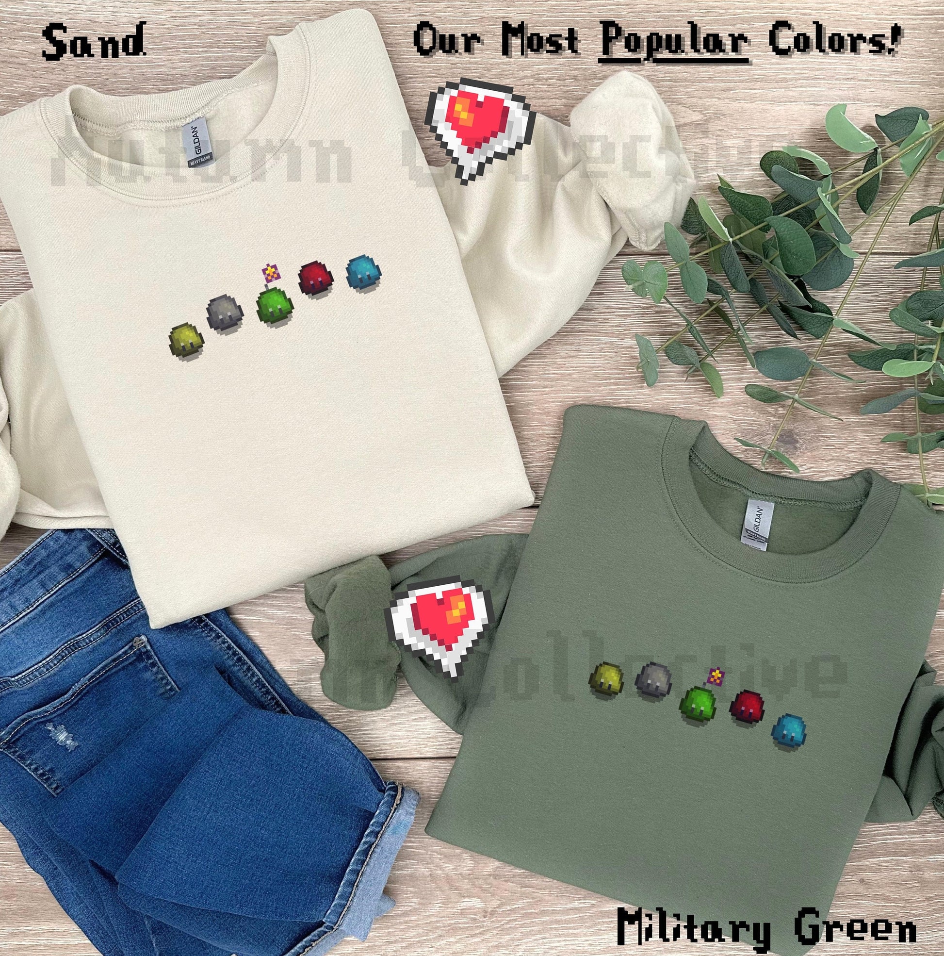 Slime Stardew Valley Sweatshirt, Gift for Him and Her, Video Game Art, Indie Game Tshirt, Cozy Gamer, Gaming Merch, Gift for Gamer, 8Bit Art