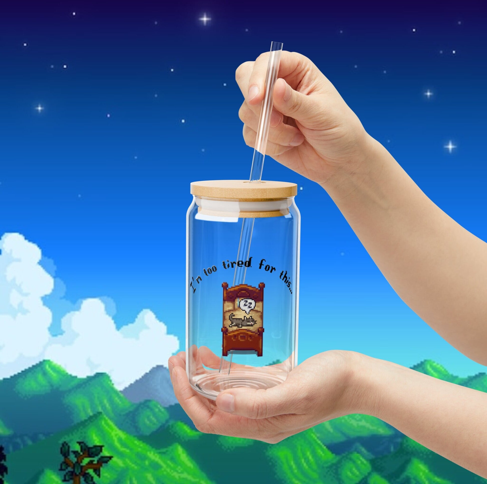 Stardew Valley Glass, Gift for Him and Her, Video Game Art, Cozy Gamer Summer Cup, Animal, Crossing, Gaming, Personalized, Present, Farming