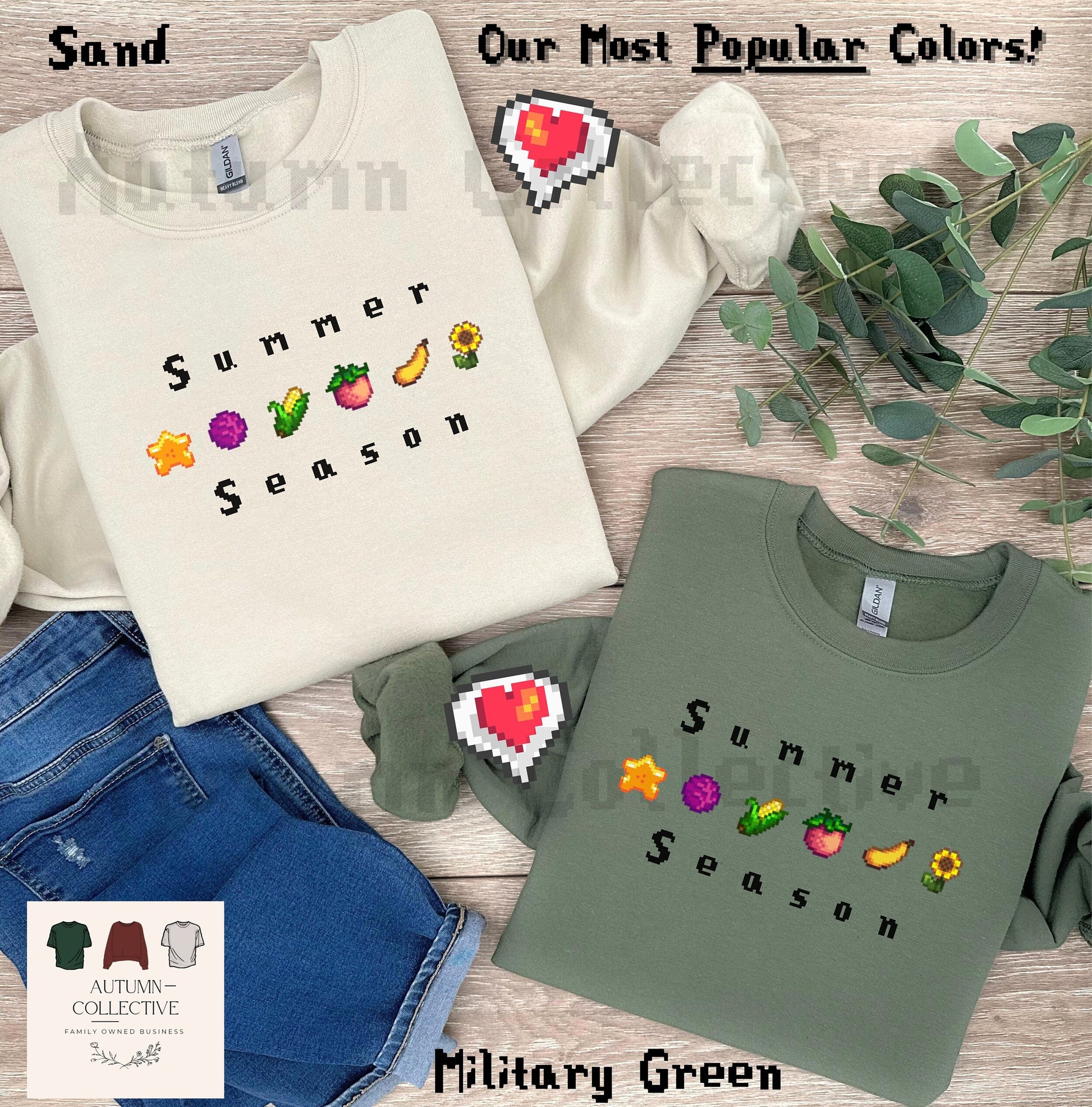 Our Most Popular Colors, Sand and Military Green.