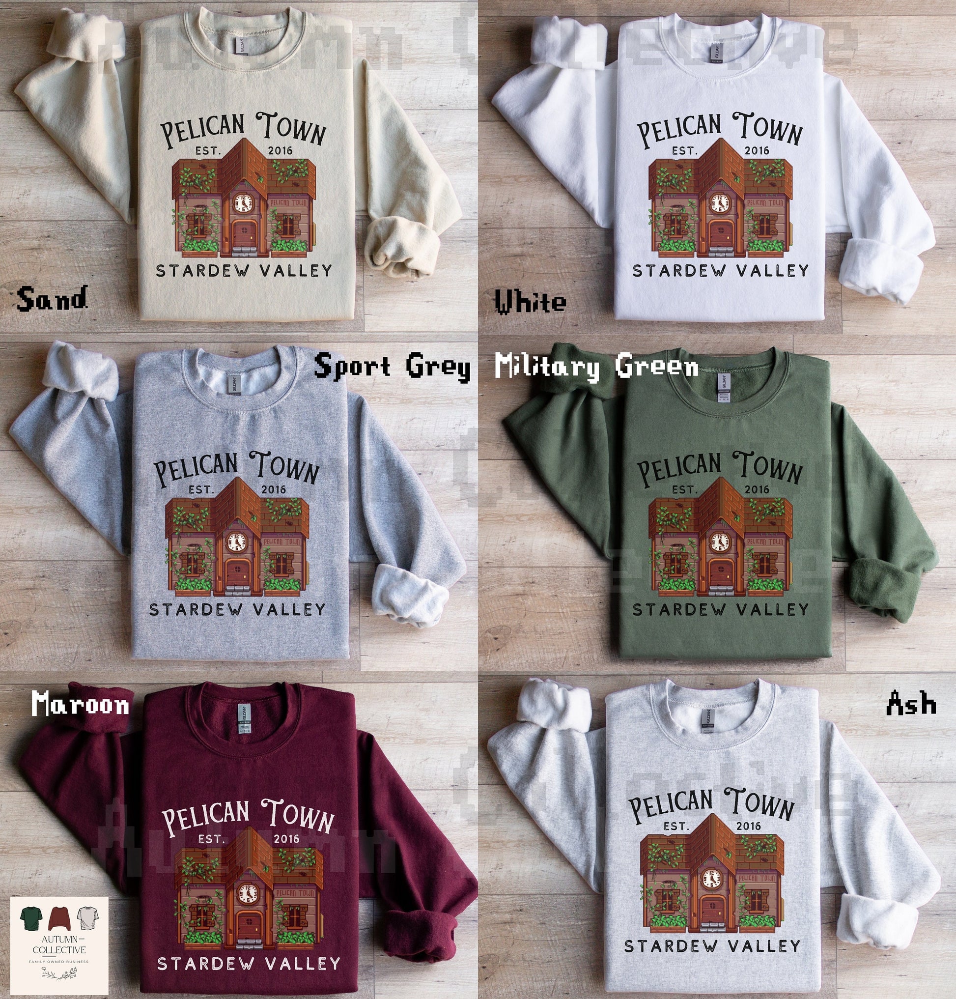 Pelican Town Stardew Valley Sweatshirt, Gift for Him or Her, City Center, Video Game Art, Cozy Gamer, 8Bit, Crossing, Animal, Gaming Shirt