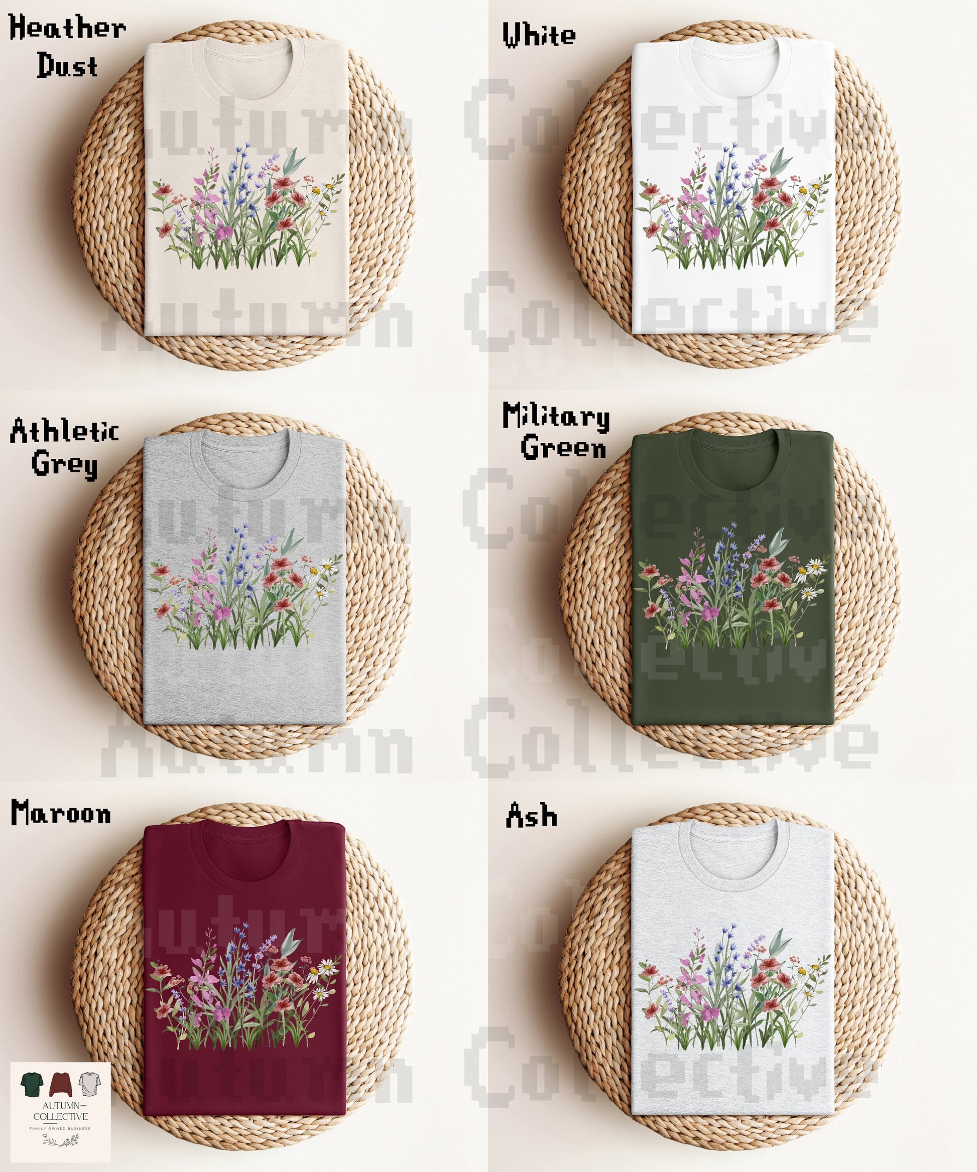 Colors Available:
Heather Dust, White, Athletic Grey, Military Green, Maroon, and Ash