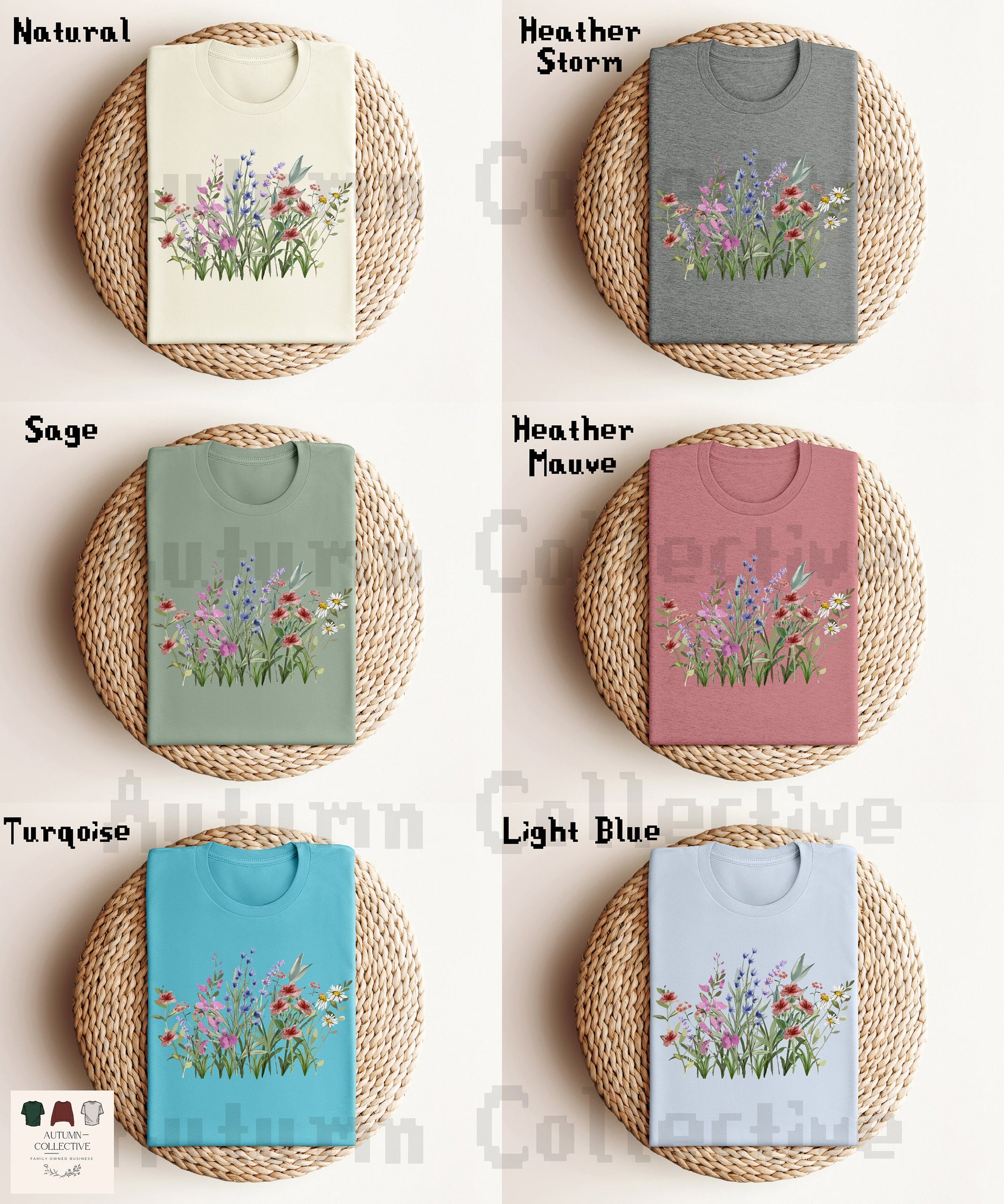 Colors Available: 
Natural, Heather Storm, Sage, Heather Mauve, Turqoise, and Light Blue.