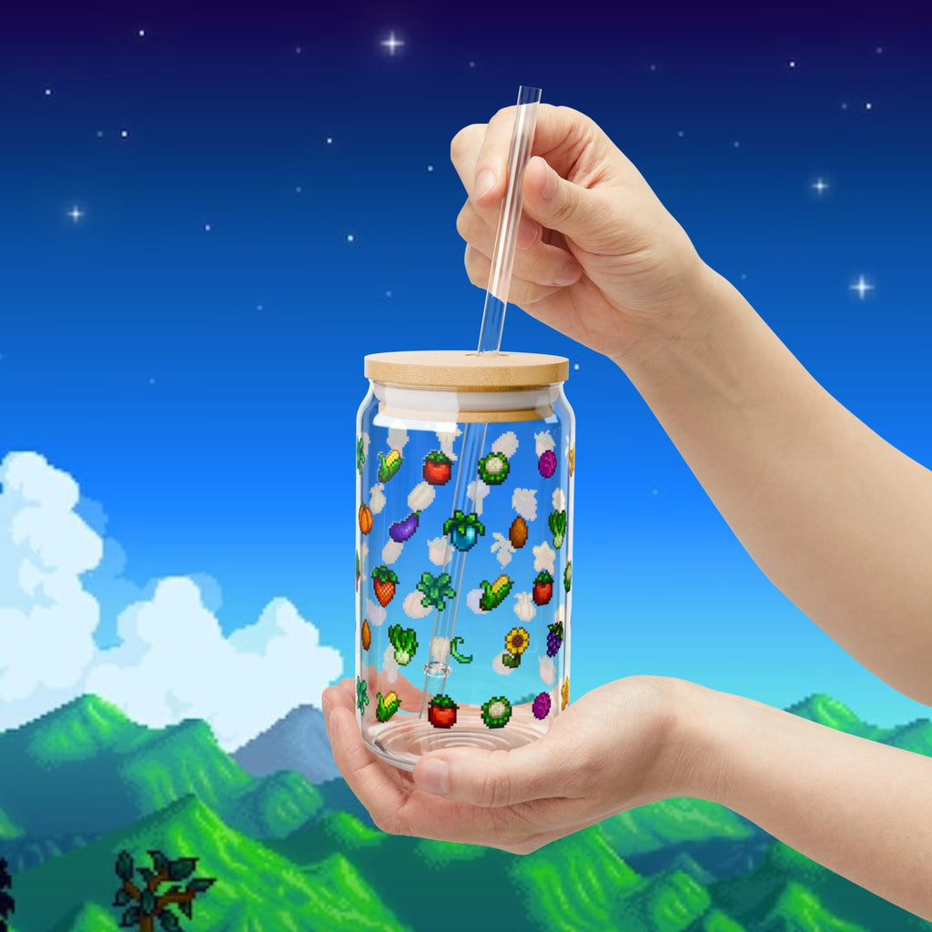 Crops Stardew Valley Sipper Glass Gift for Gamer