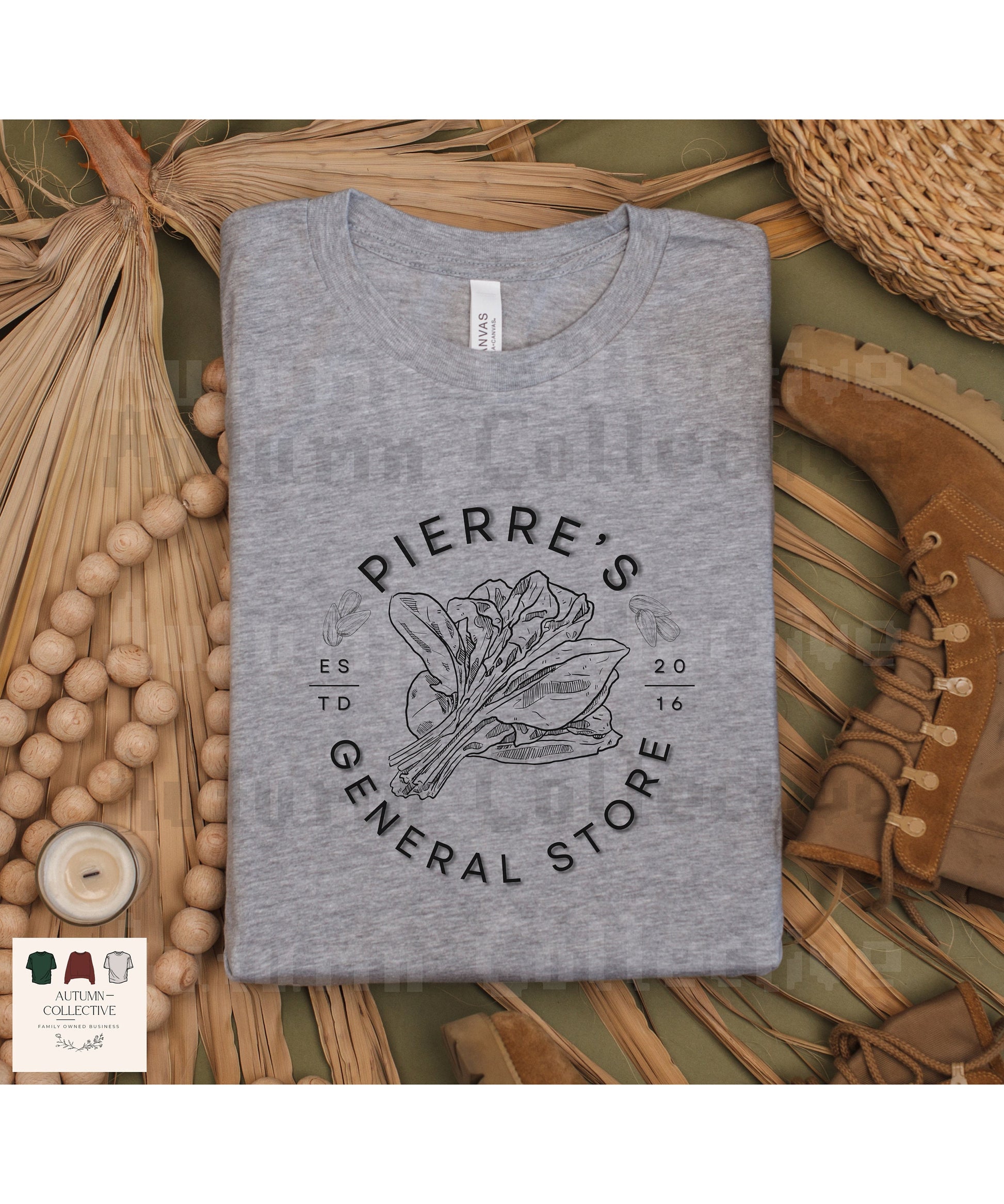 Pierres General Store Tee Shirt, available in a variety of hand picked colors