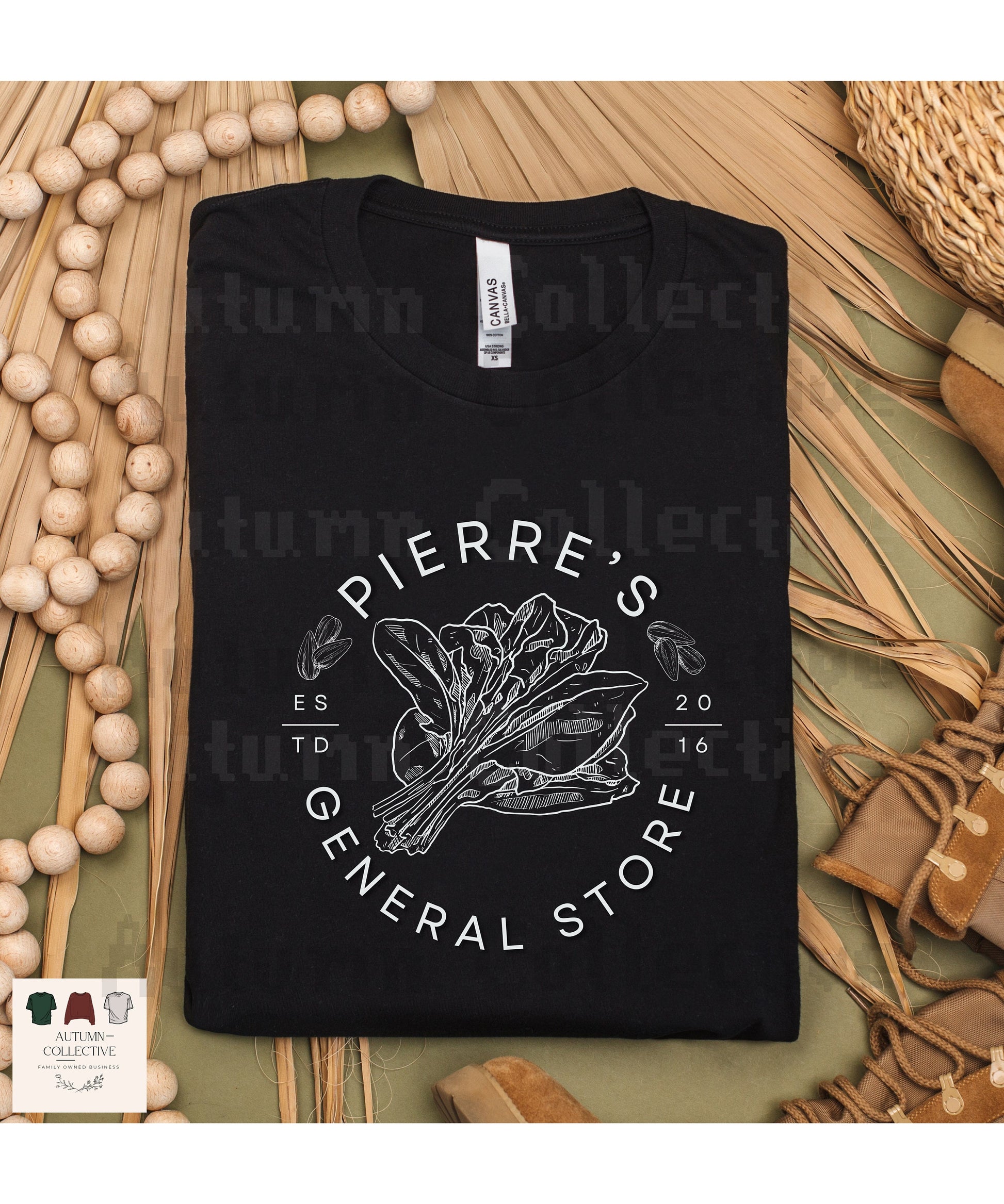 Pierres General Store Tee Shirt, available in a variety of hand picked colors