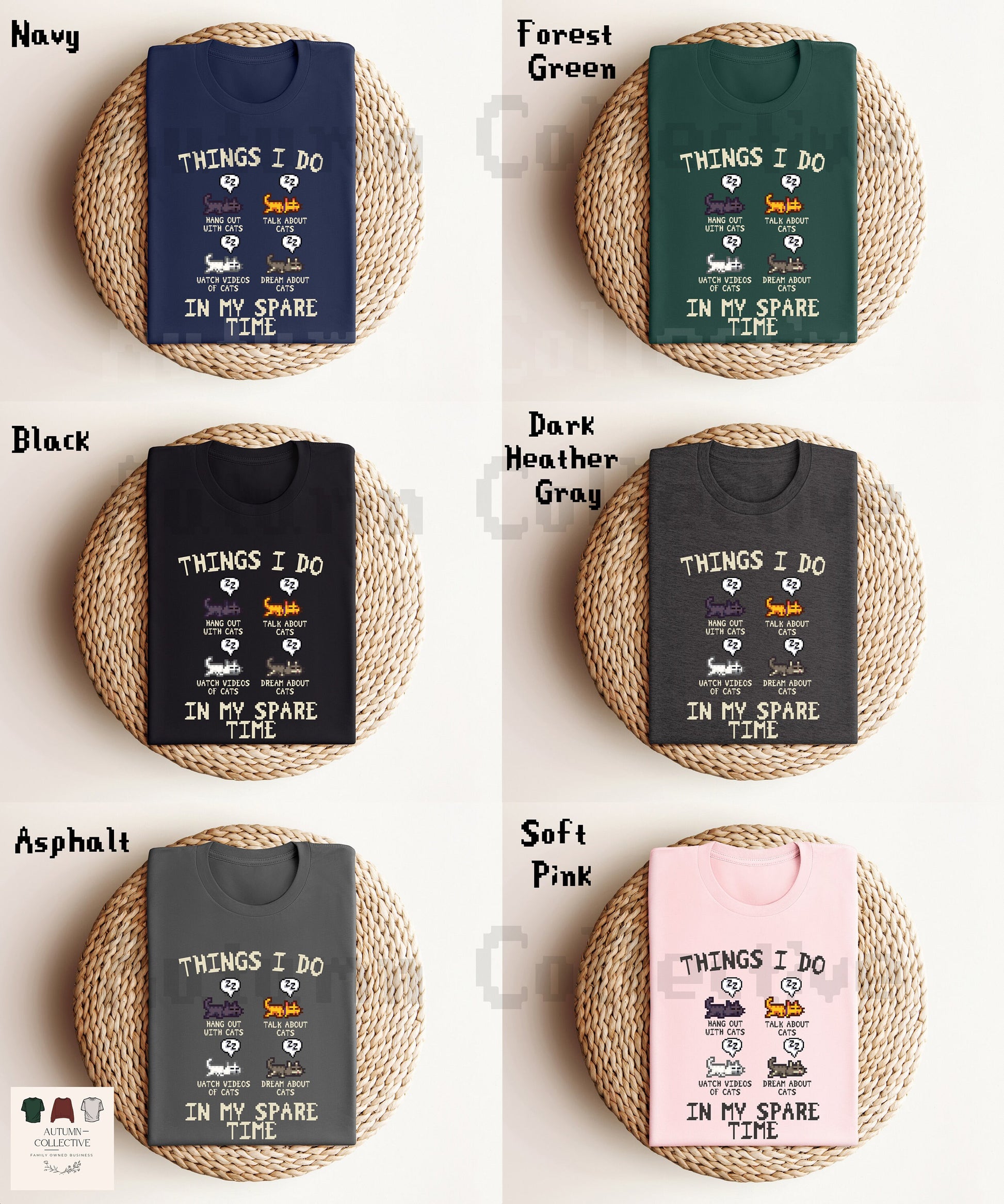 Original Things I do in my spare time Stardew Valley Shirt. Colors available, Navy, Forest Green, Black, Dark heather gray, asphalt, and soft pink.