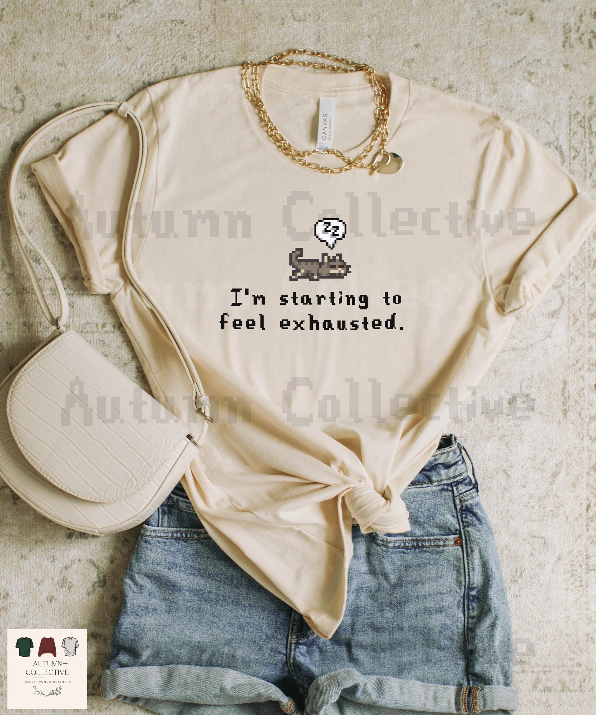 I&#39;m Starting to feel exhausted sleeping cat tshirt, from the game Stardew Valley