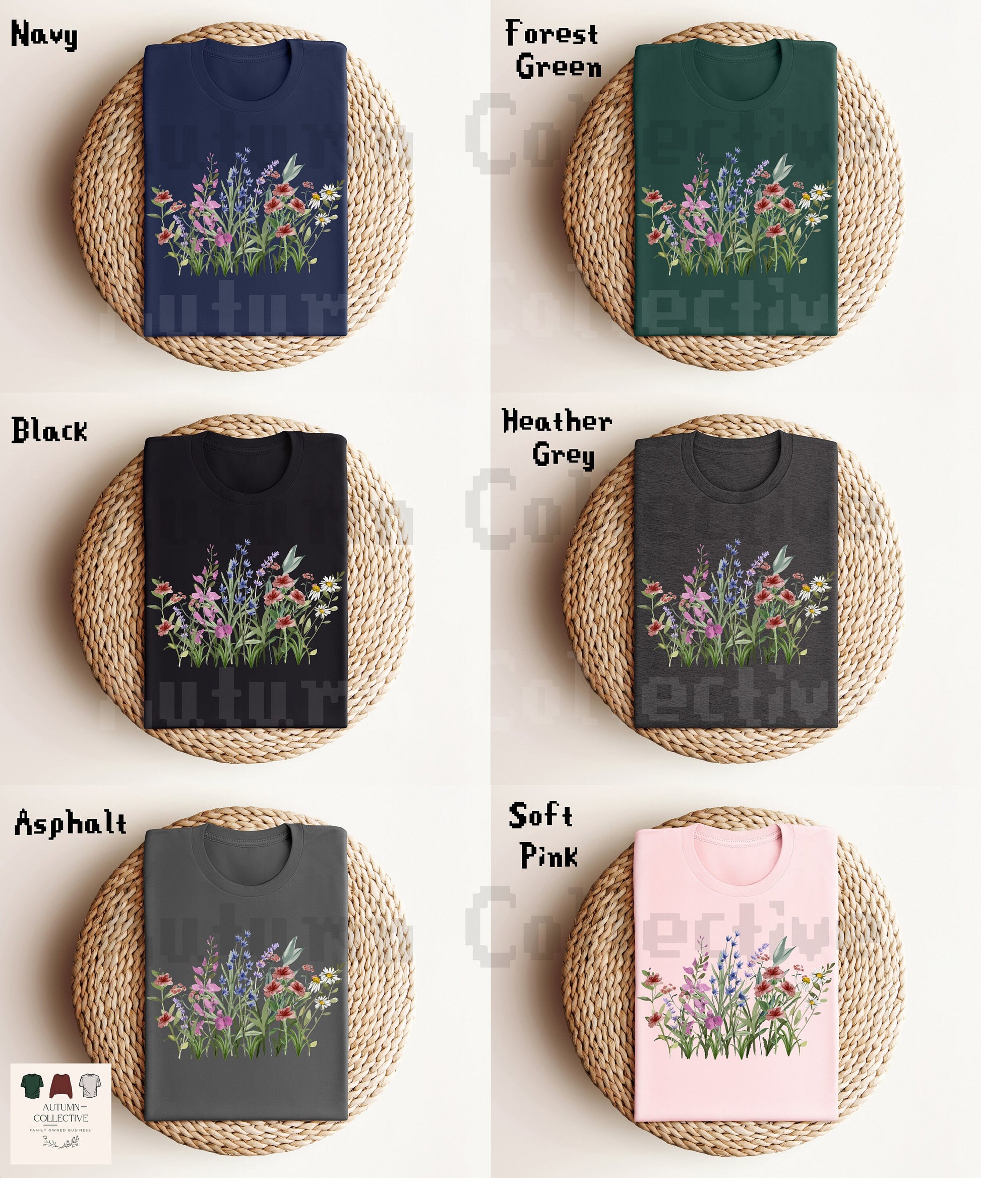 Colors Available: Navy, Forest Green, Black, Heather Grey, Asphalt, and Soft Pink.