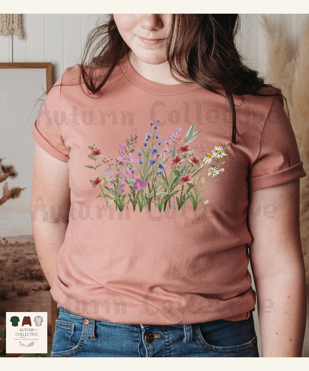 Heather Mauve Wildflower Tee