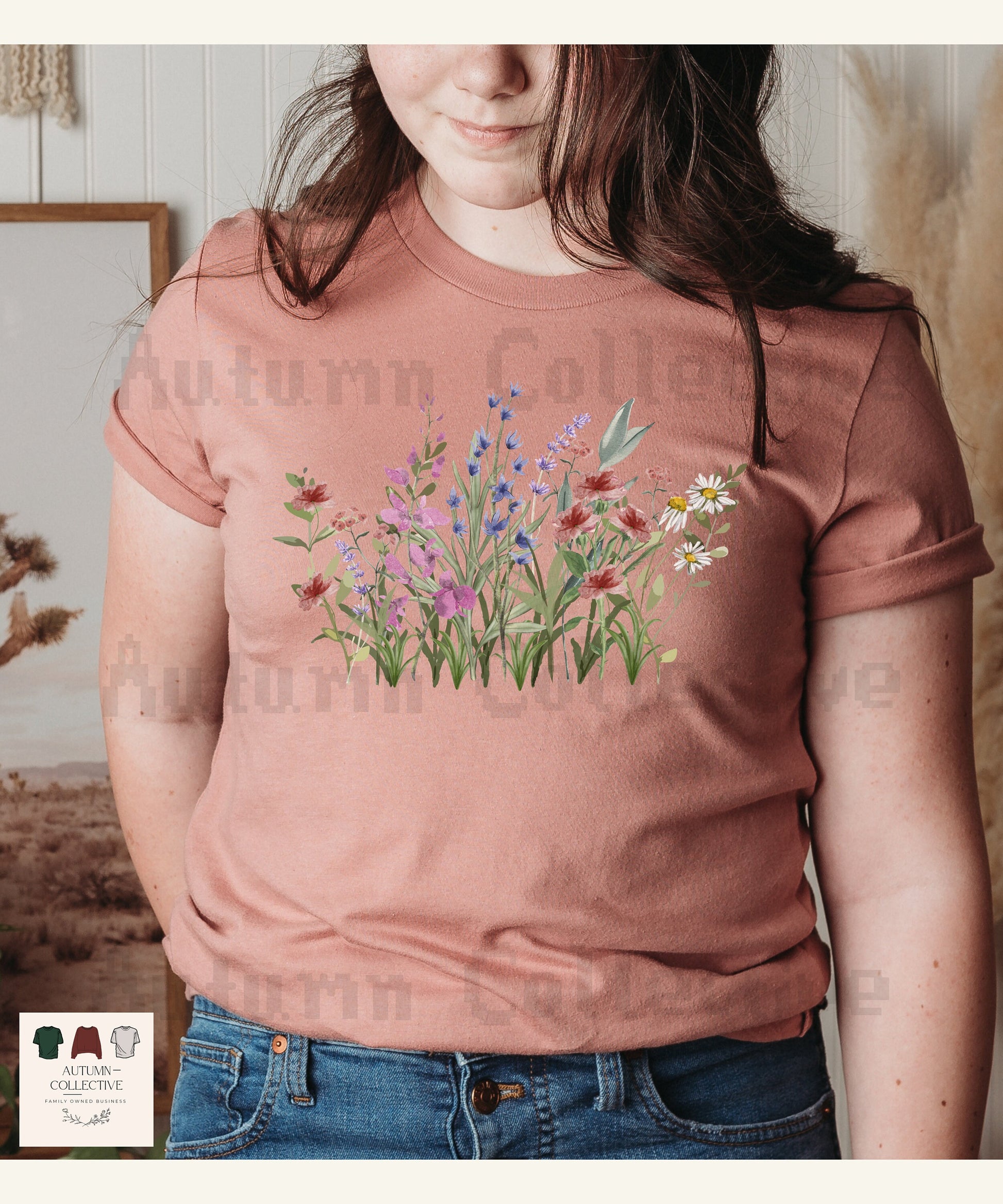 Heather Mauve Wildflower Tee