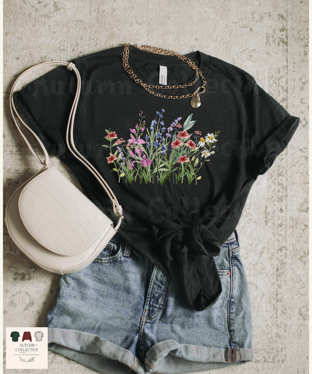 Black Wildflower Tee