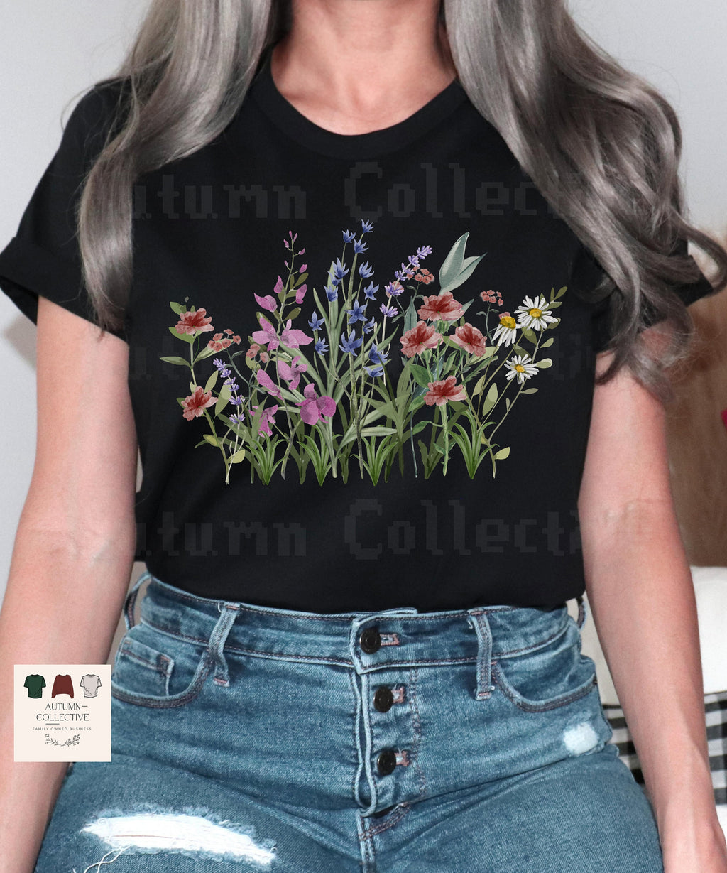 Black Wildflower Tee