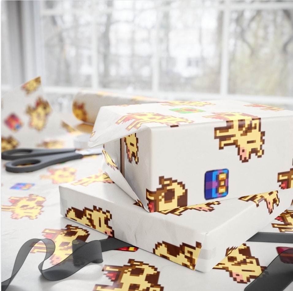 Stardew Valley Cow Christmas Wrapping Paper