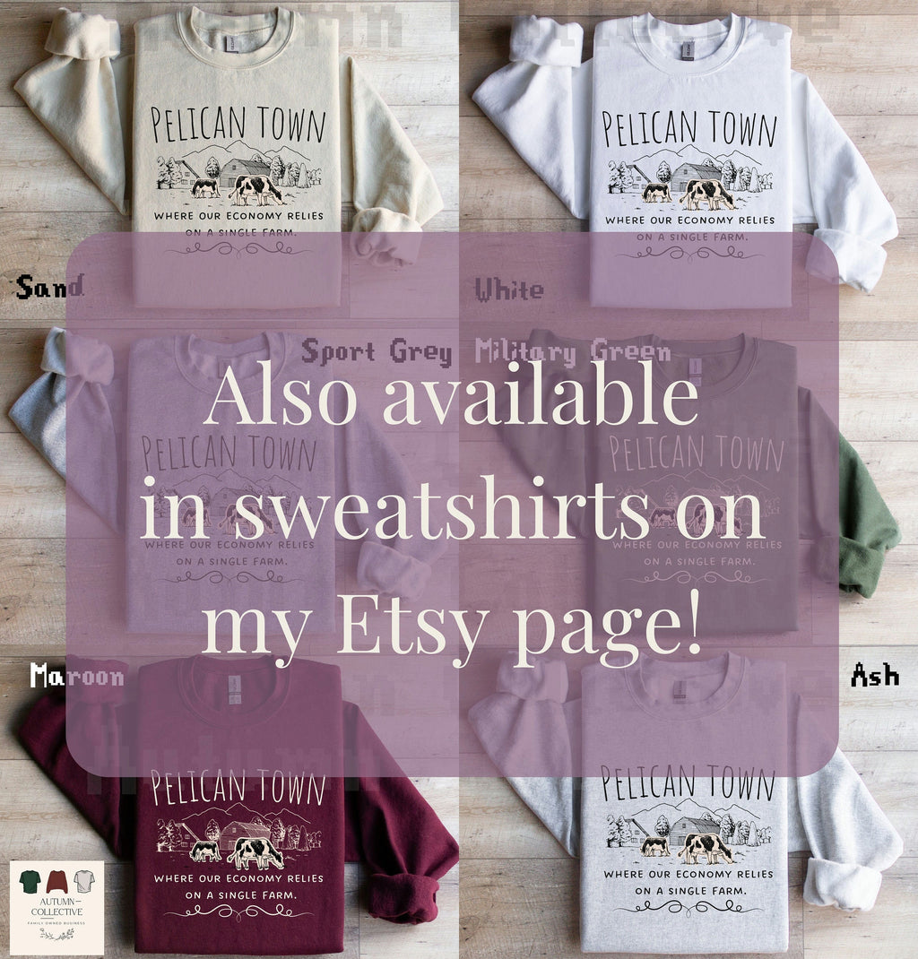 Comfort Colors Stardew Valley Shirt, Pelican Town, Stardew Valley Birthday, Indie Farm, Gamer Gift, Cozy Gamer, 8Bit, Videogame, Pixel Art