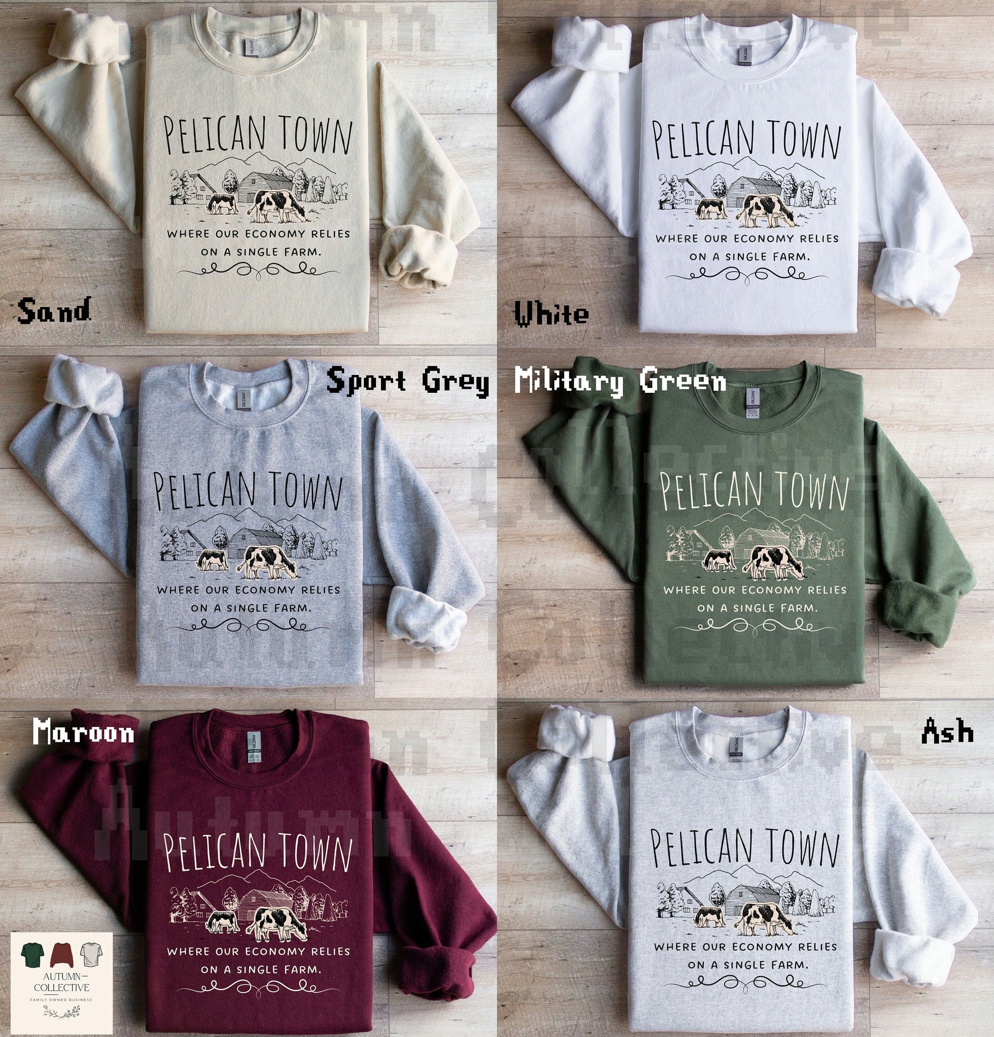 Pelican Town Sweatshirt - Where our economy relies on a single farm.