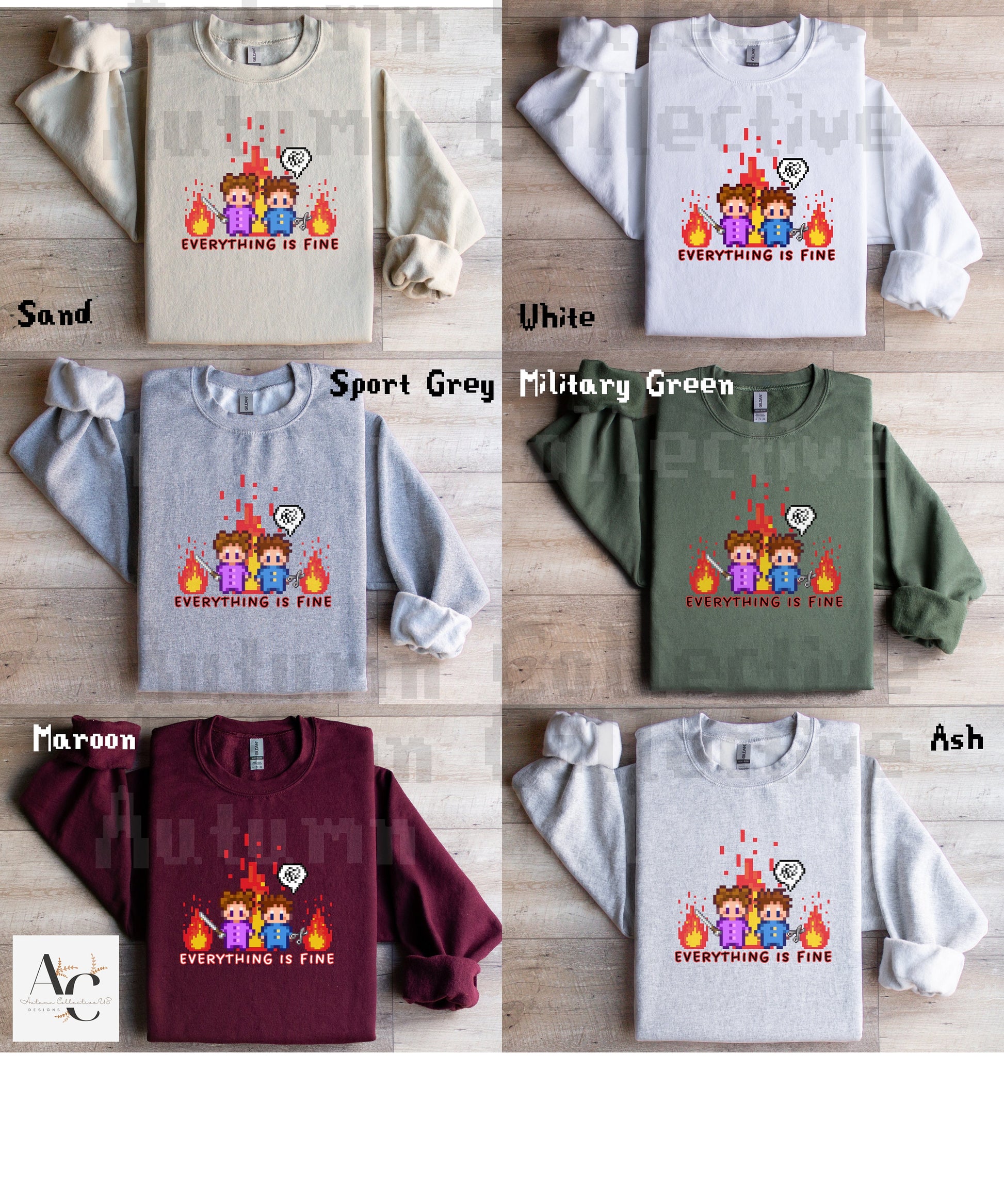 Stardew Valley Sweatshirt, Everything Is Fine Shirt, Cozy Gaming, Funny Gamer Shirt, Pelican Town, Gift for Gamers, Video Game Sweater, 8bit