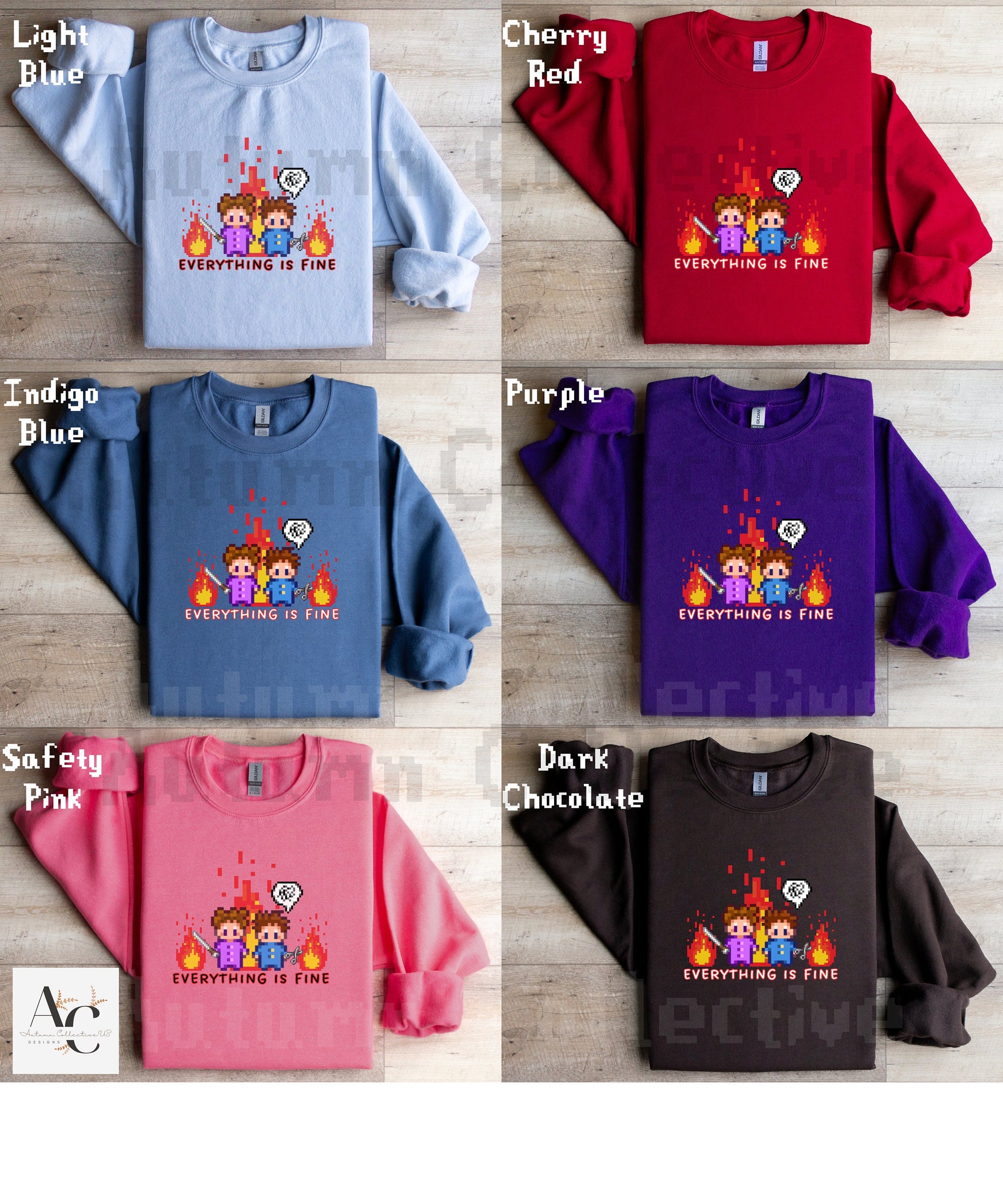 Stardew Valley Sweatshirt, Everything Is Fine Shirt, Cozy Gaming, Funny Gamer Shirt, Pelican Town, Gift for Gamers, Video Game Sweater, 8bit