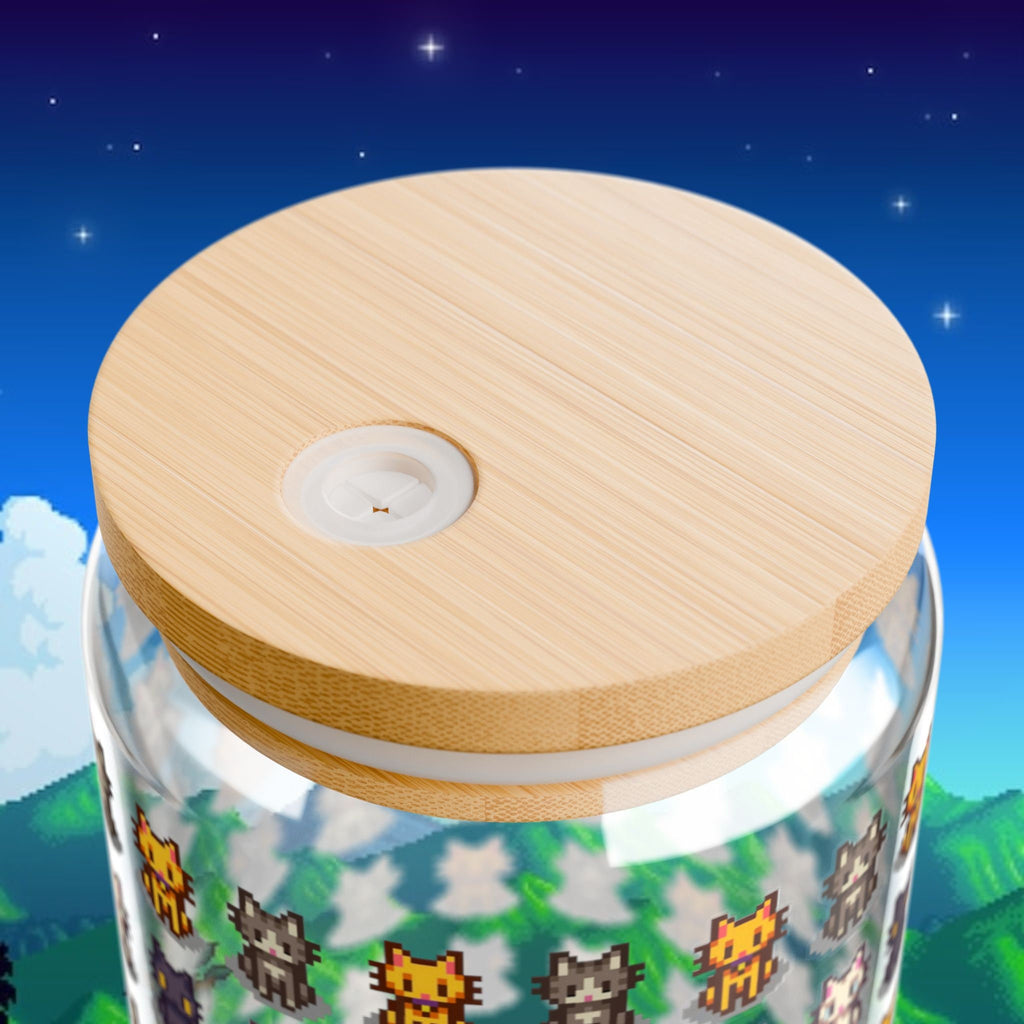 Stardew Valley Cat sipper glass lid