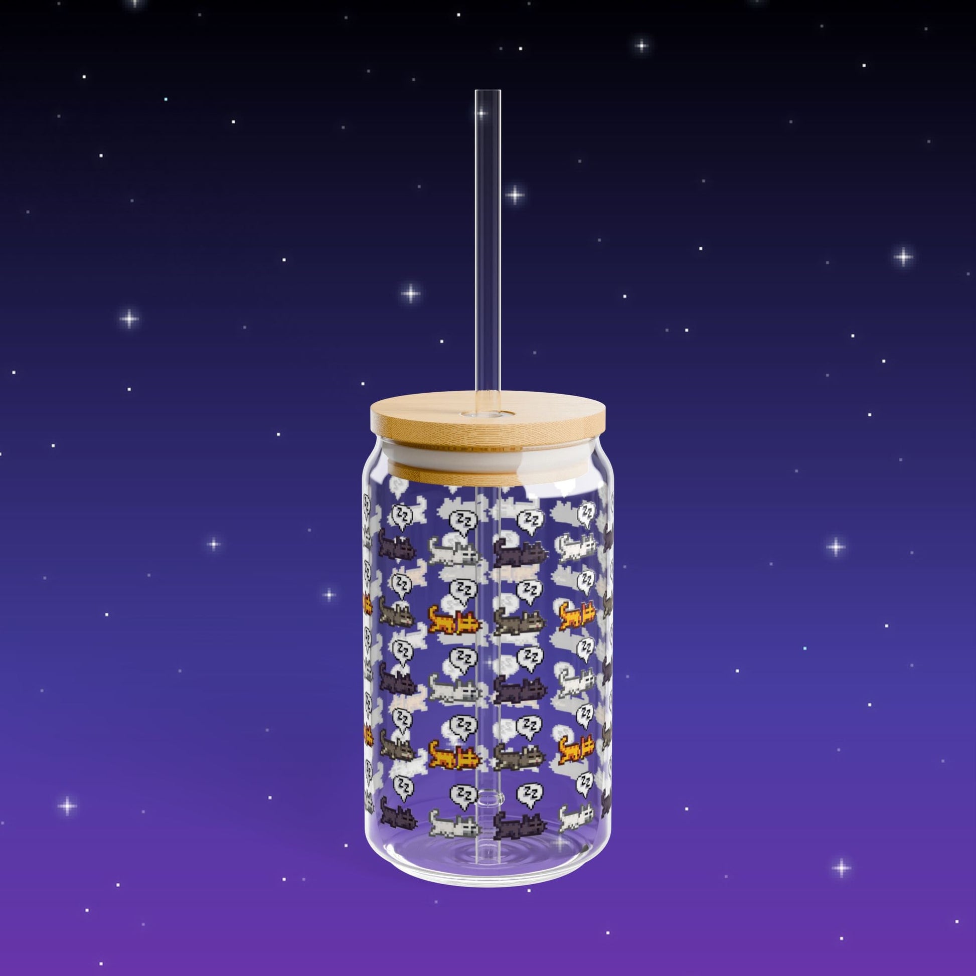 Sleeping Cat Stardew Valley Sipper Glass
