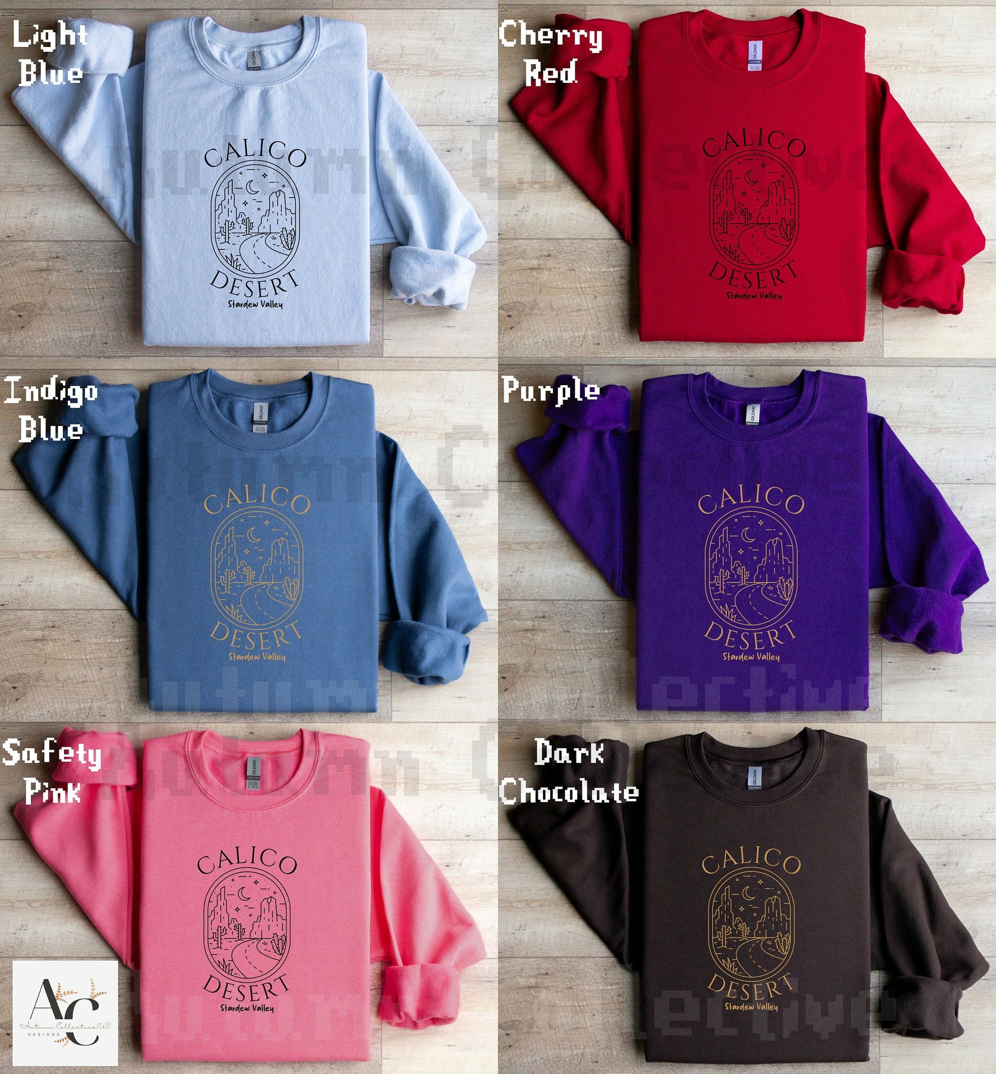 Calico Desert Stardew Valley Sweatshirt, Unisex Crewneck Jumper, Gamer Gift, Cozy Gaming Pullover, Video Game Apparel, Pelican Town